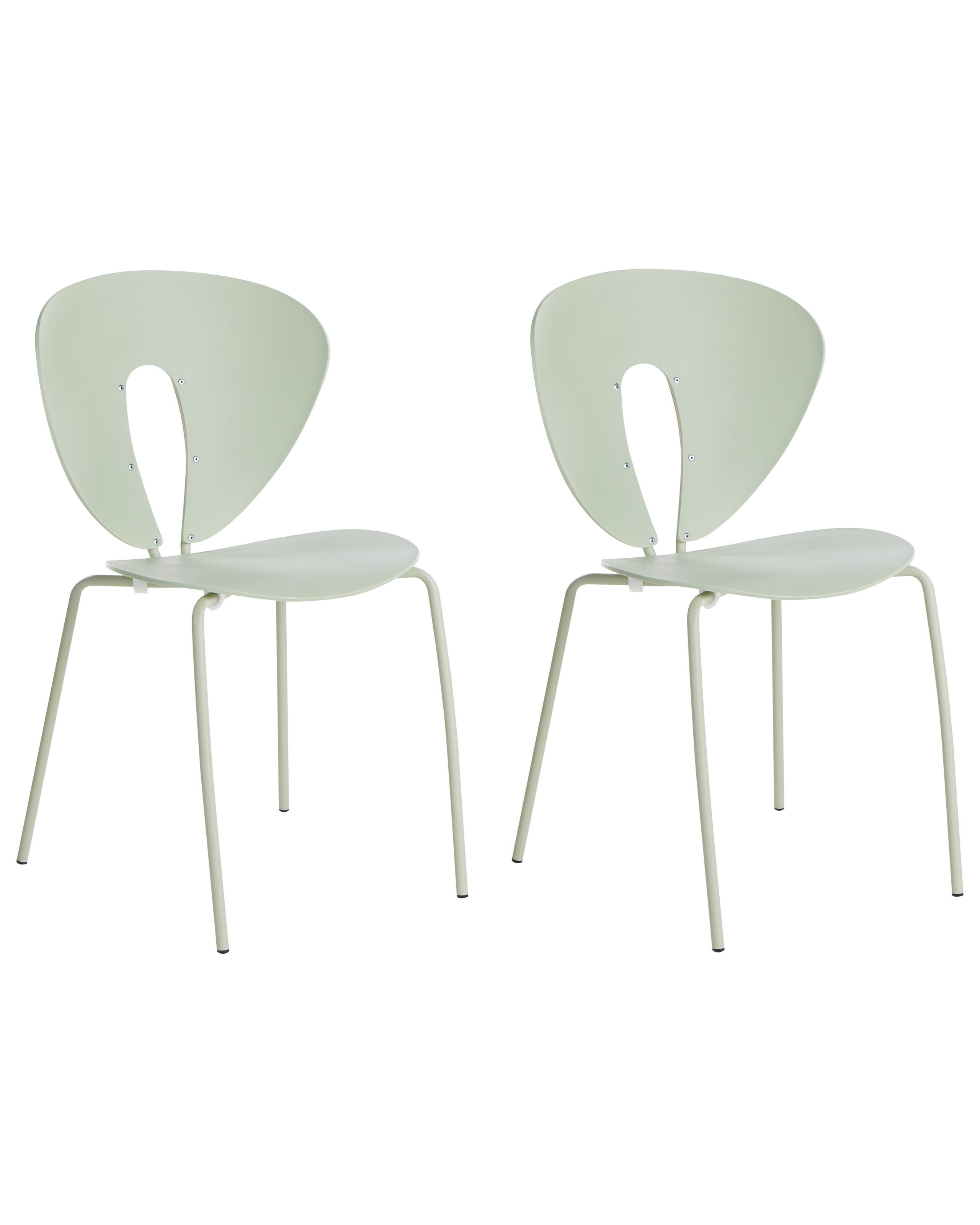 Set of 2 Dining Chairs TRACY Light Green