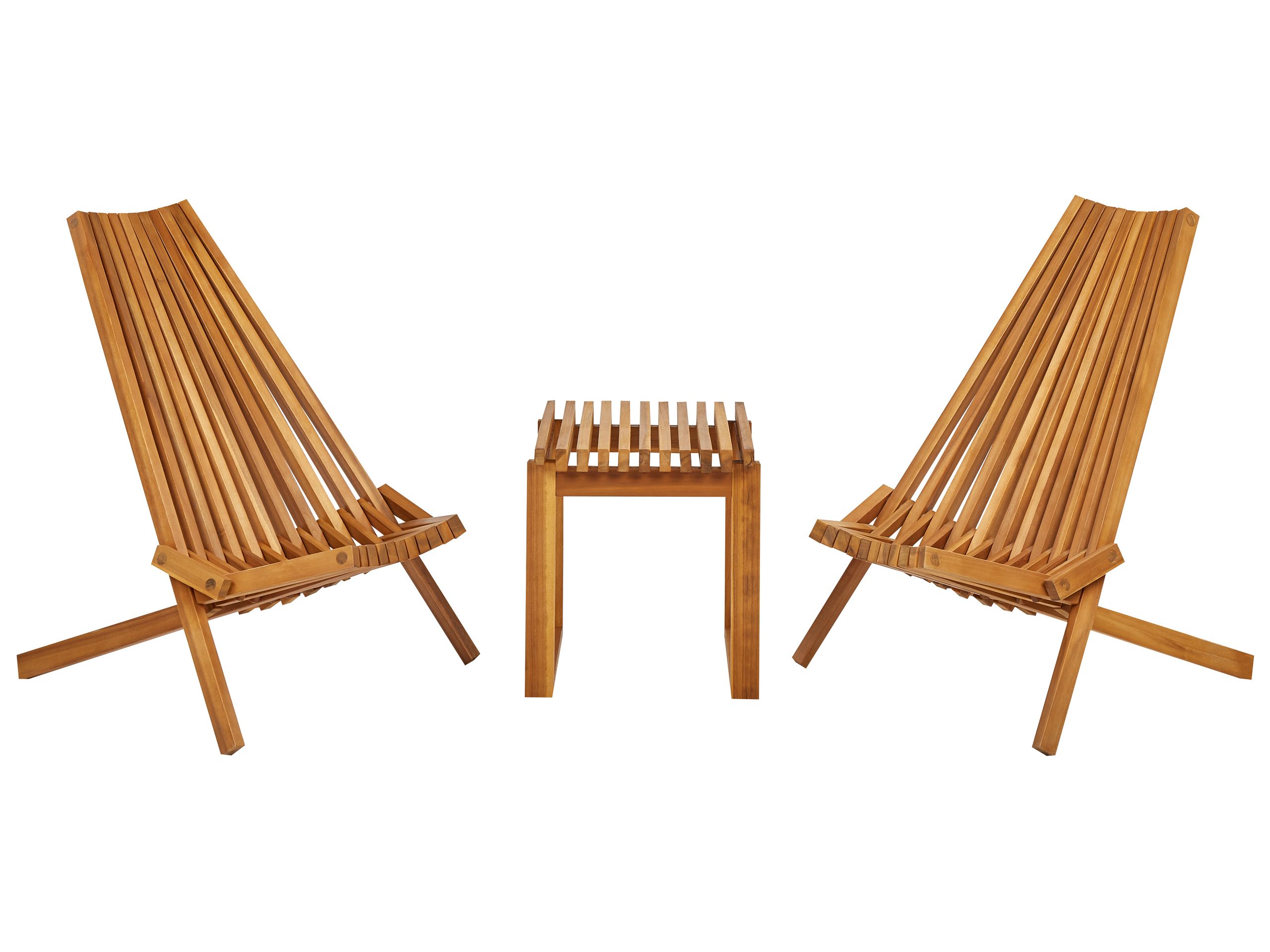 Bistro Set BELLANO Wood Brown