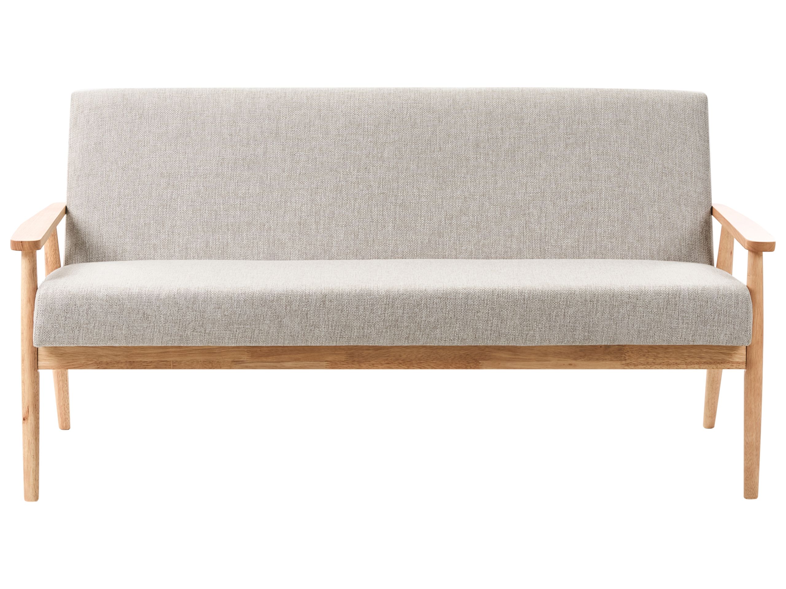COLBOURNE Fabric 3 Seater Sofa - Grey with light Oak