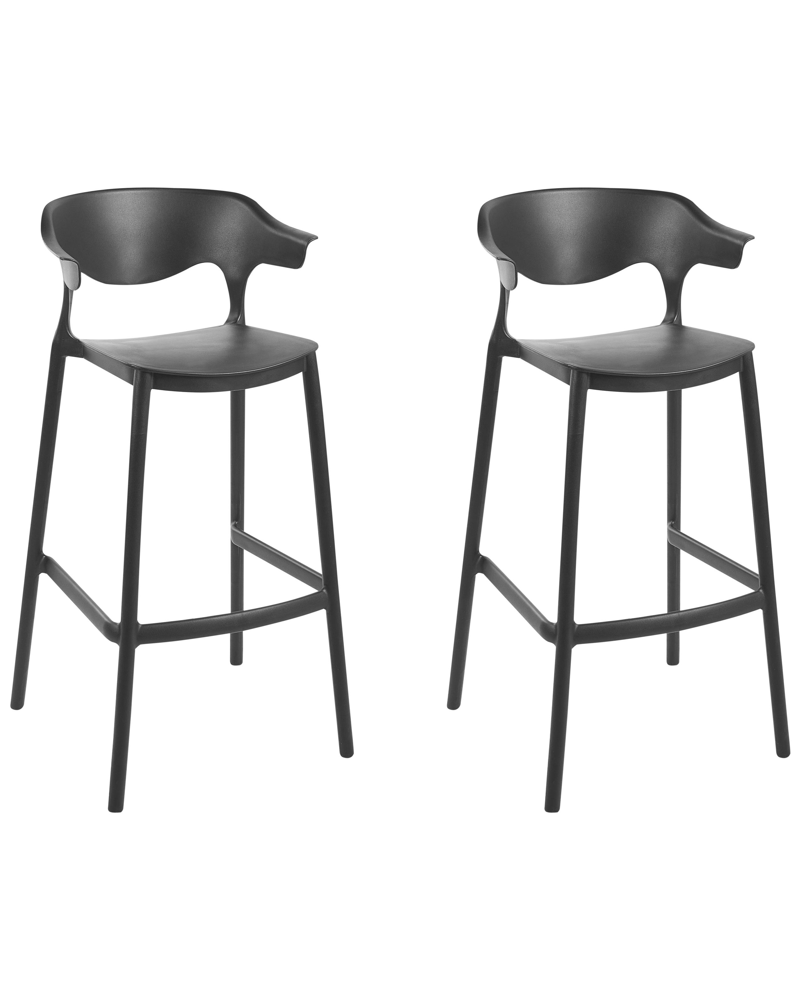 BUBGIO Set of 2 Garden Bar Chairs - Black