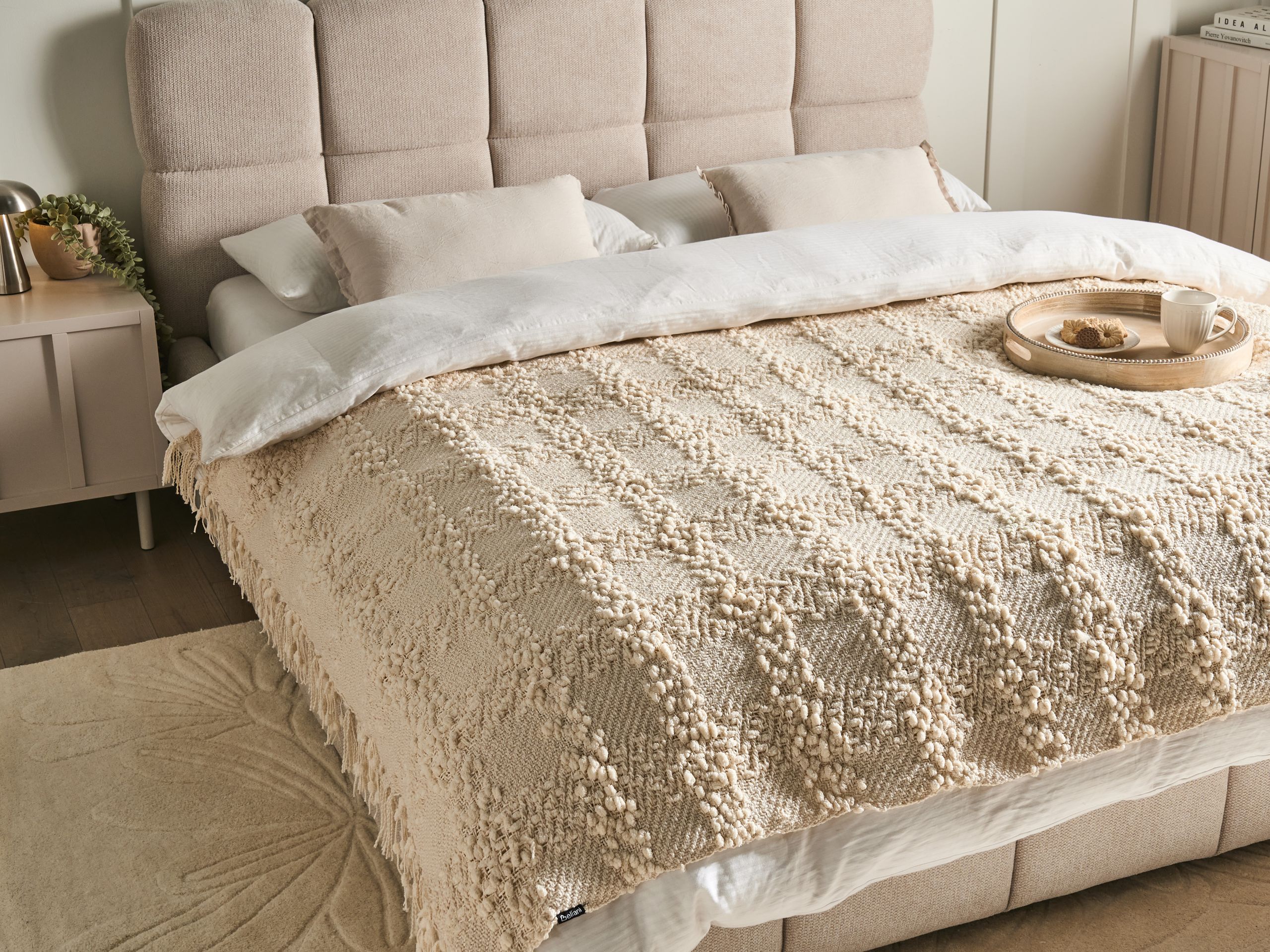 BUDERO Fabric Blanket - Off-White, 150cm