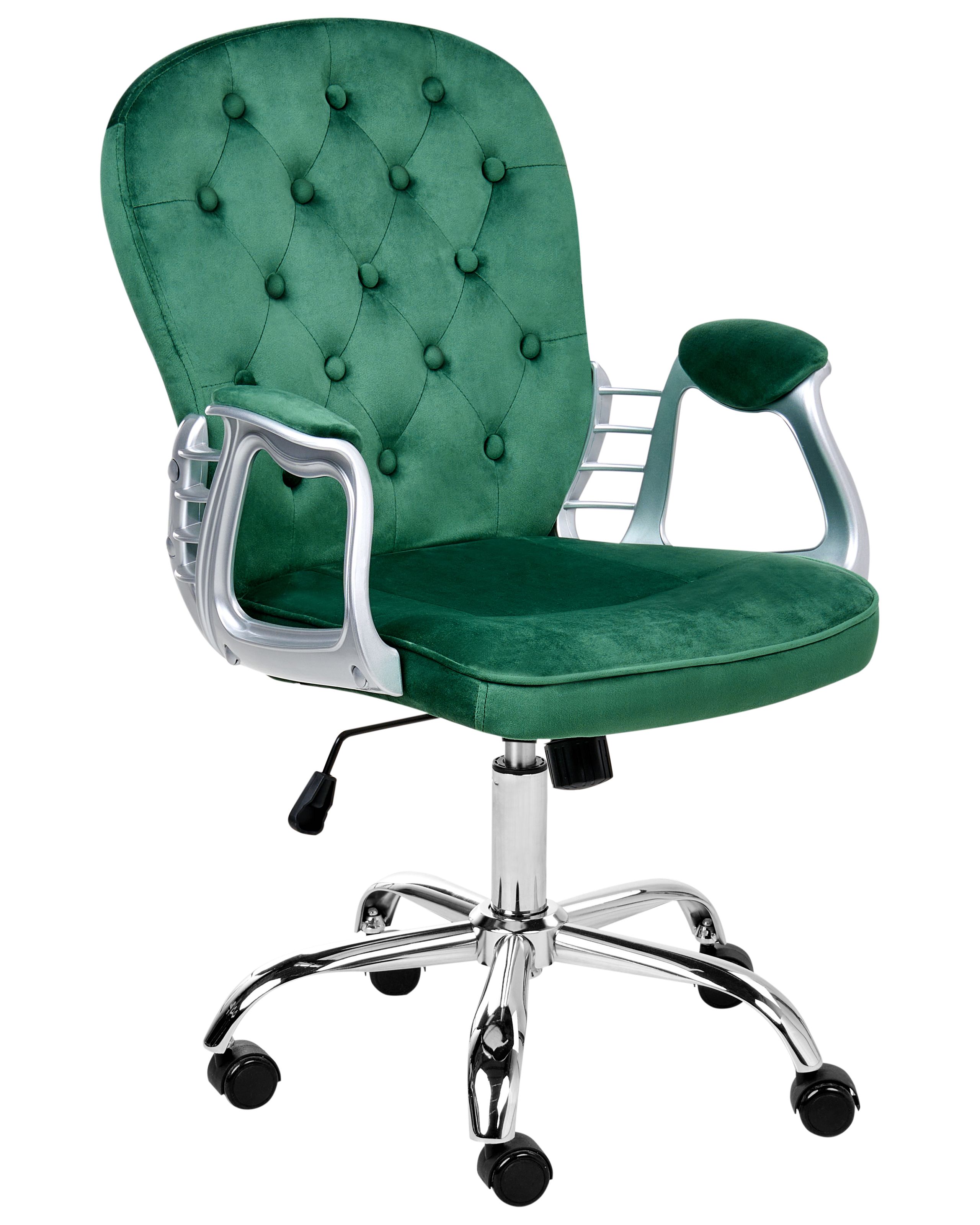 PRINECSS Desk Chair Swivel Velvet Green
