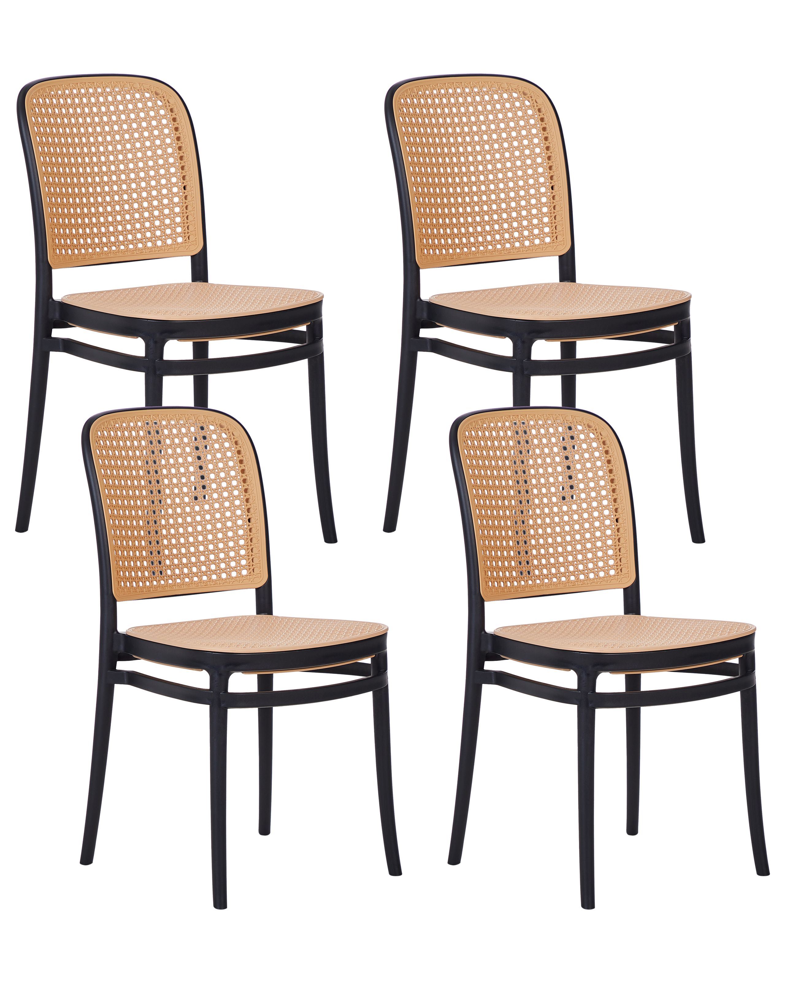 Set of 4 Dining Chairs PLOSE Beige