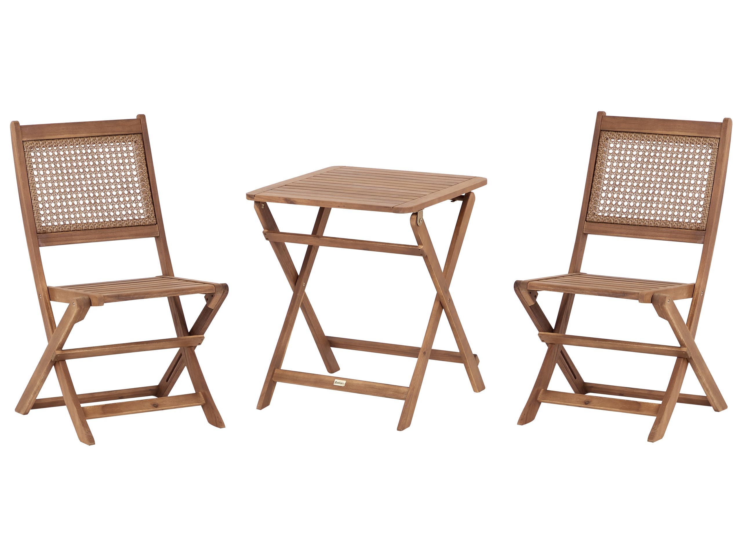 Bistro Set PARAGGI Certified Acacia Wood Brown
