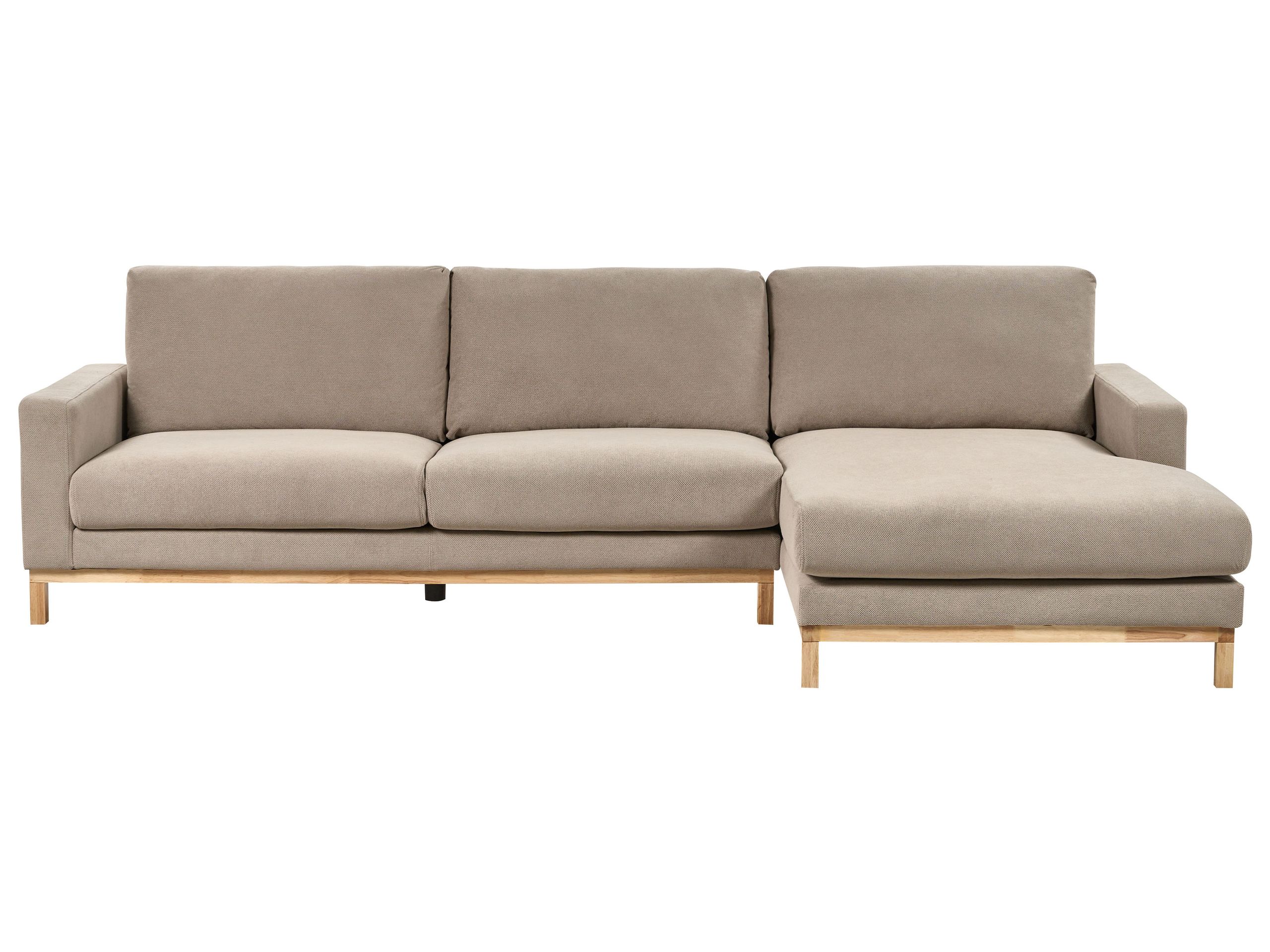 LINTHORPE Fabric 4 Seatrer L Shaped Corner Sofa - Beige, Right Hand Facing