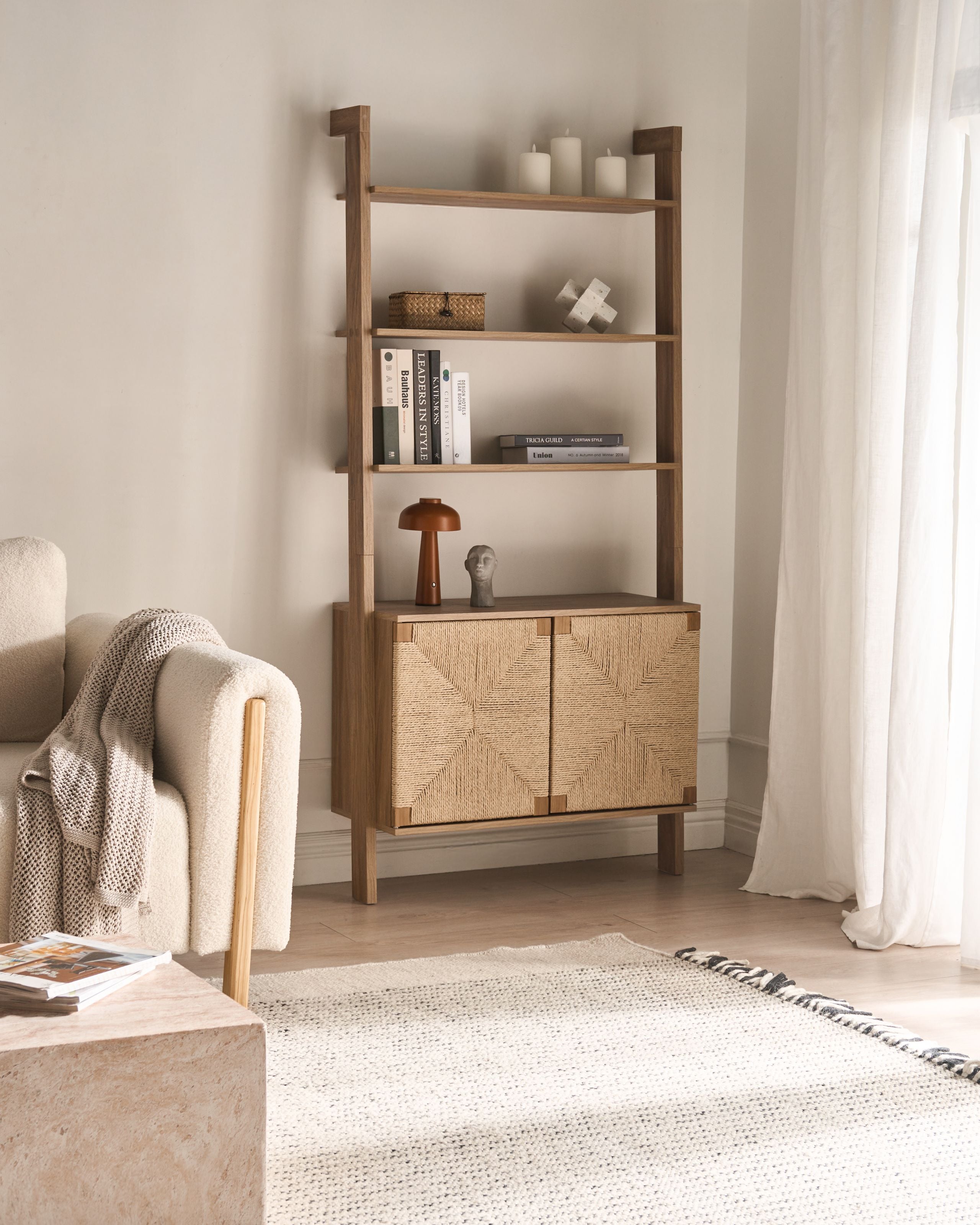 BOPAXO 2 Door Bookcase - Light Brown