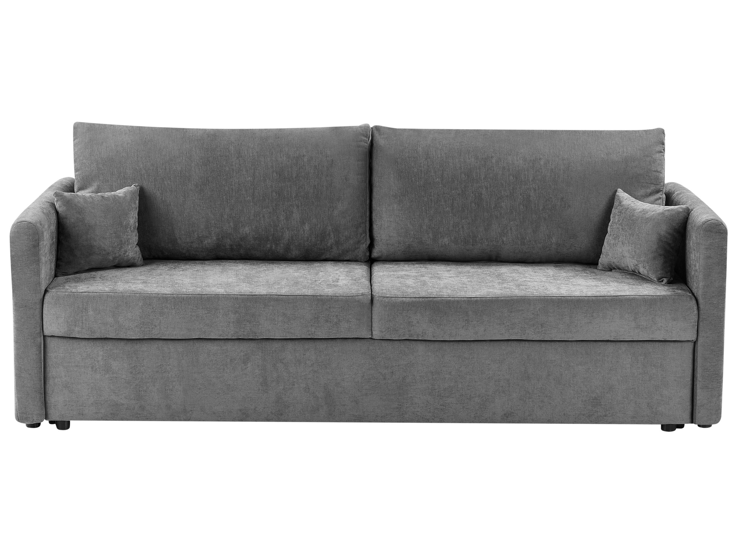3 Seater Sofa Bed - BLIEK Fabric with Storage Light Grey