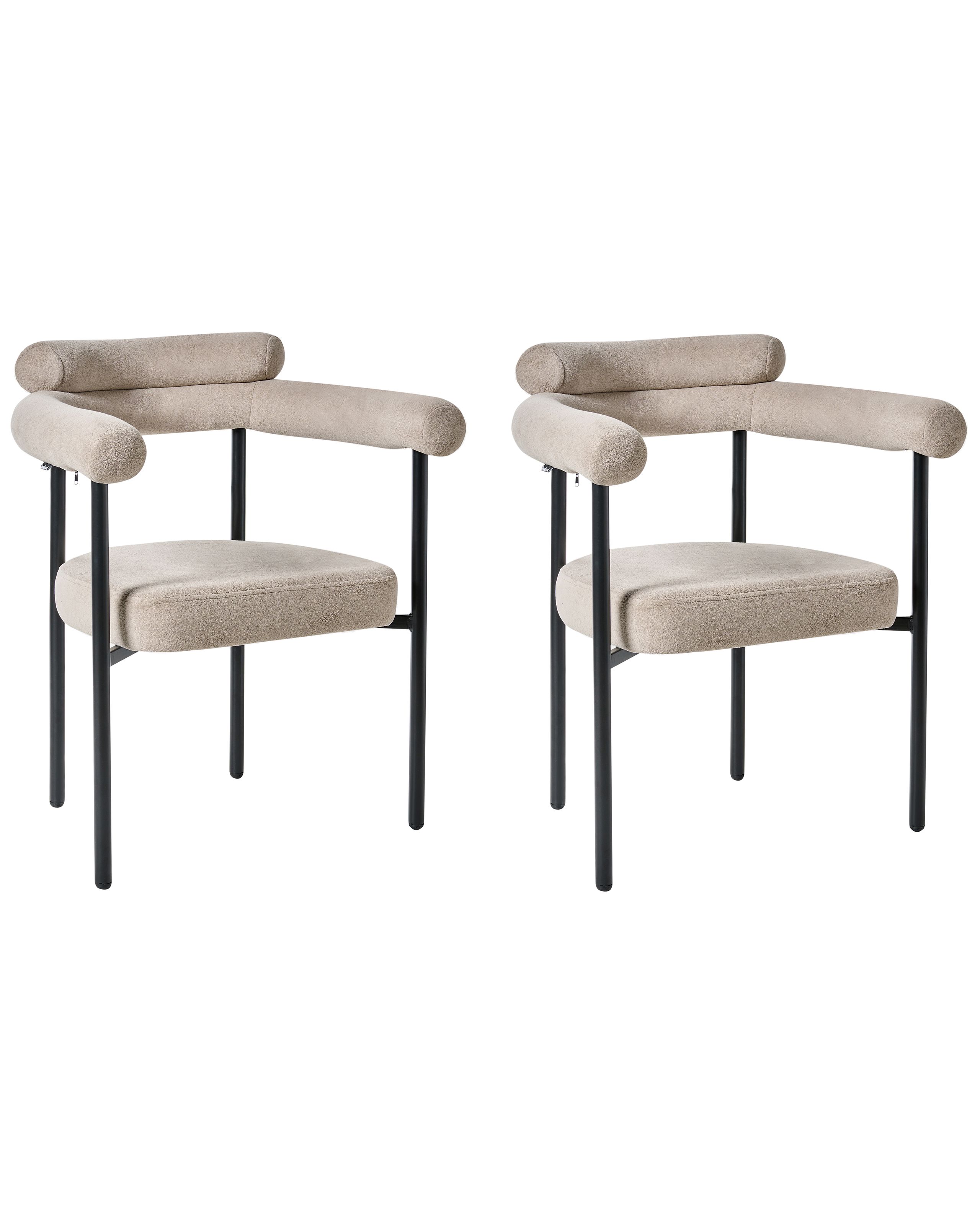 FRENDEN Fabric Dining Chairs - Set of 2 - Beige
