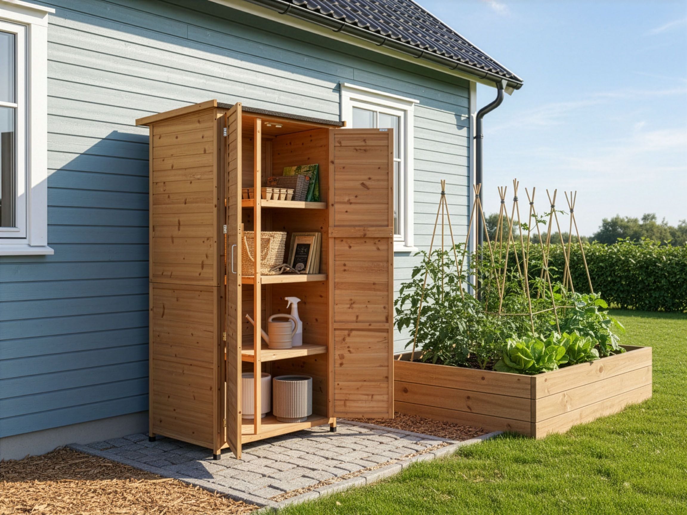 GAKUXA Garden Tool Shed - Light Brown