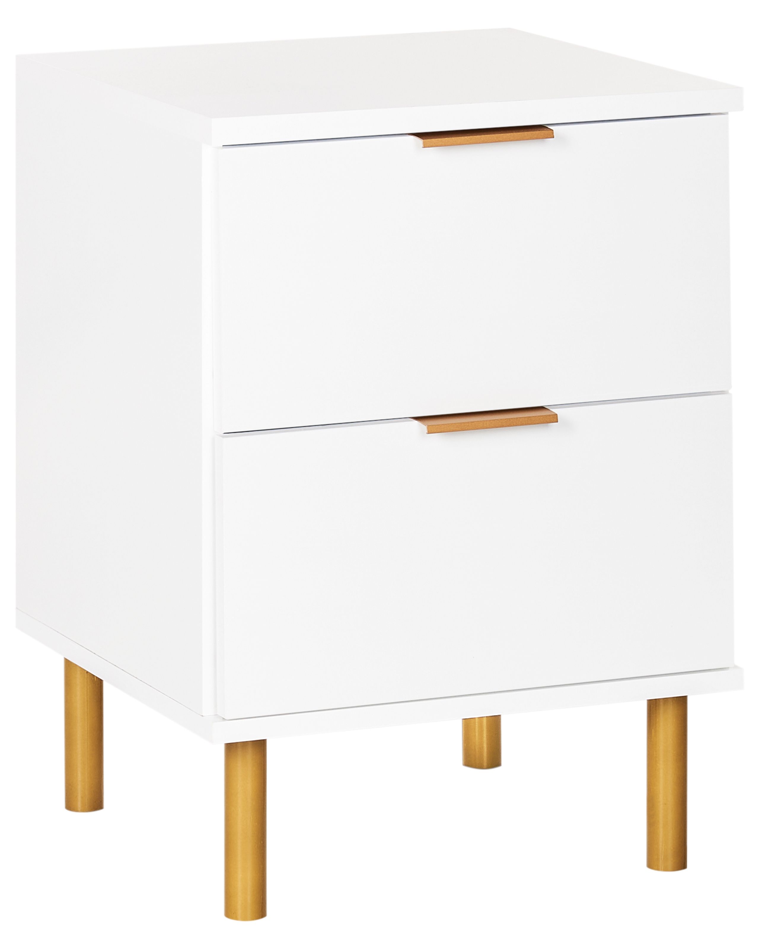 2 Drawer Bedside Table WALPOLE White
