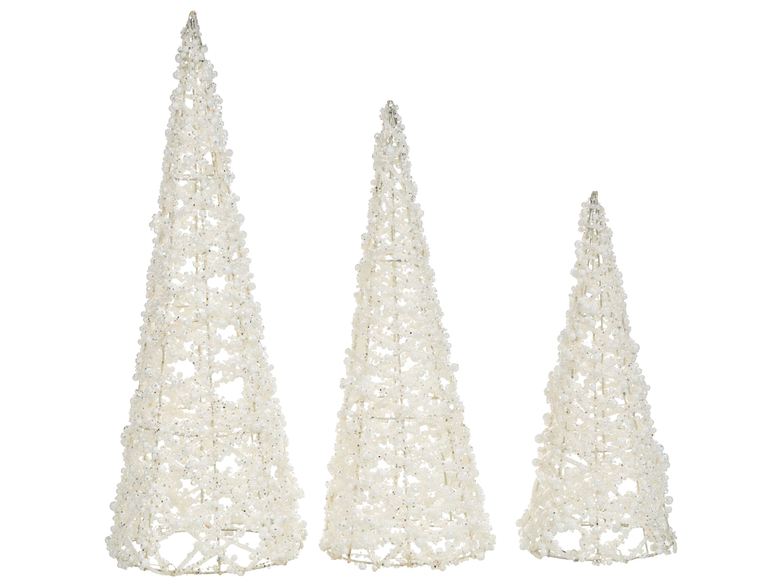 DRYDENWELL Christmas Tree Set of 3 Figurines - White