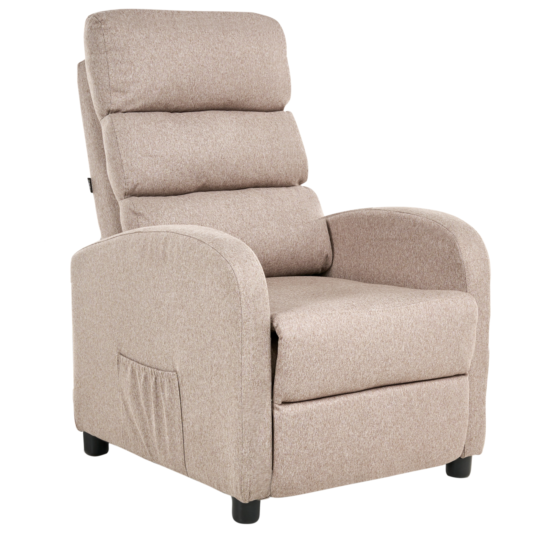 GUNTHORPE Fabric Recliner Armchair with Footrest - Taupe