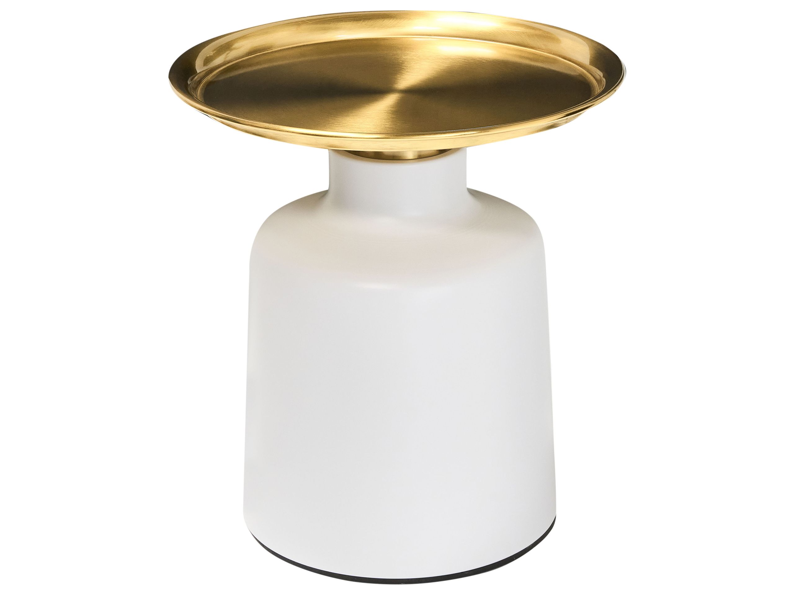 CORWELLON Metal Side Table - White with Gold