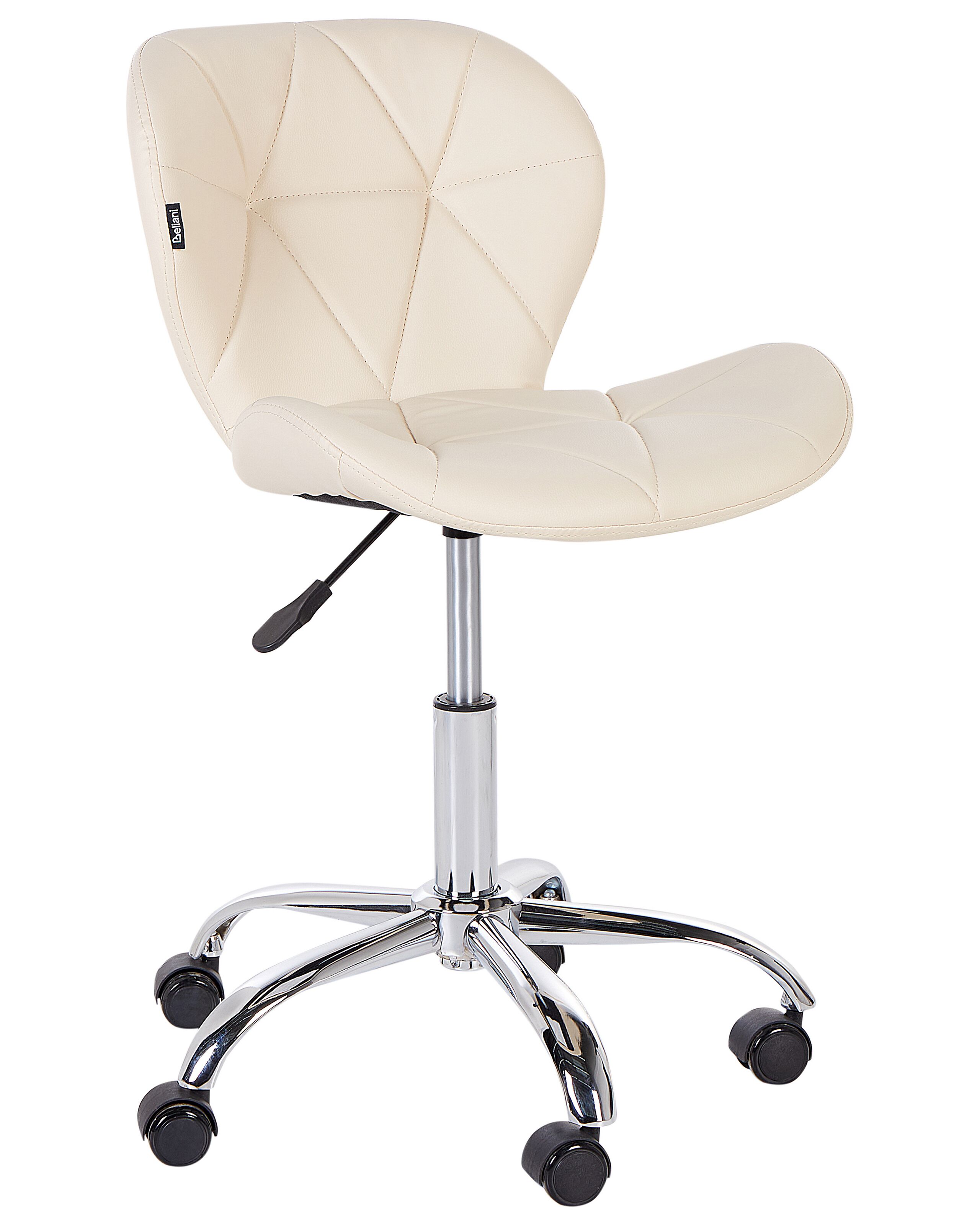 Faux Leather Desk Chair Beige VALETTA