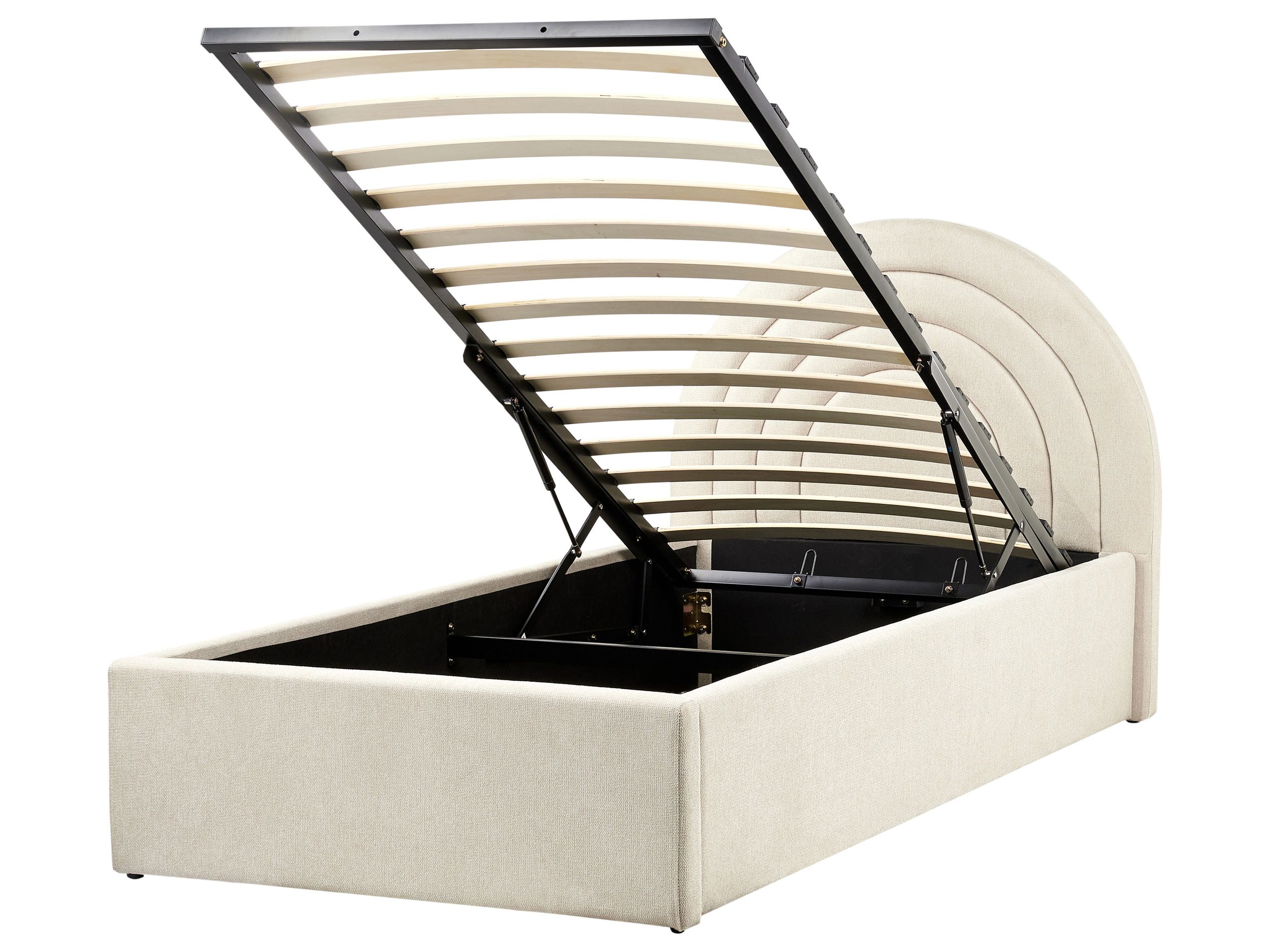 ANNEA Fabric EU Single Size Ottoman Bedframe Beige