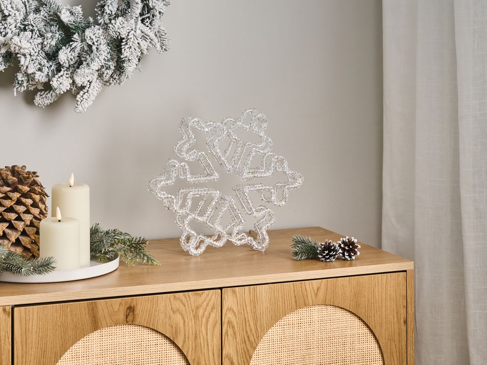 SILVERON Lighting LED Acrylic Garden Christmas Snowflake Decoration - White