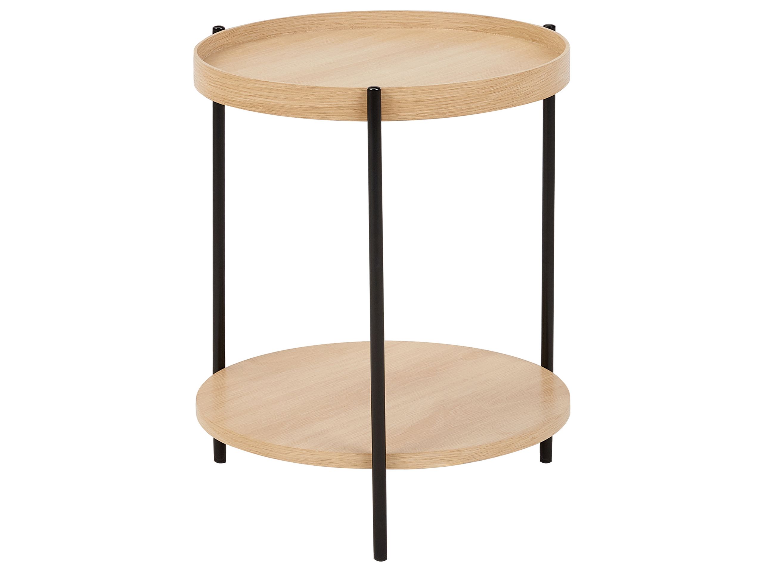 Side Table Light Wood with Black LANDER