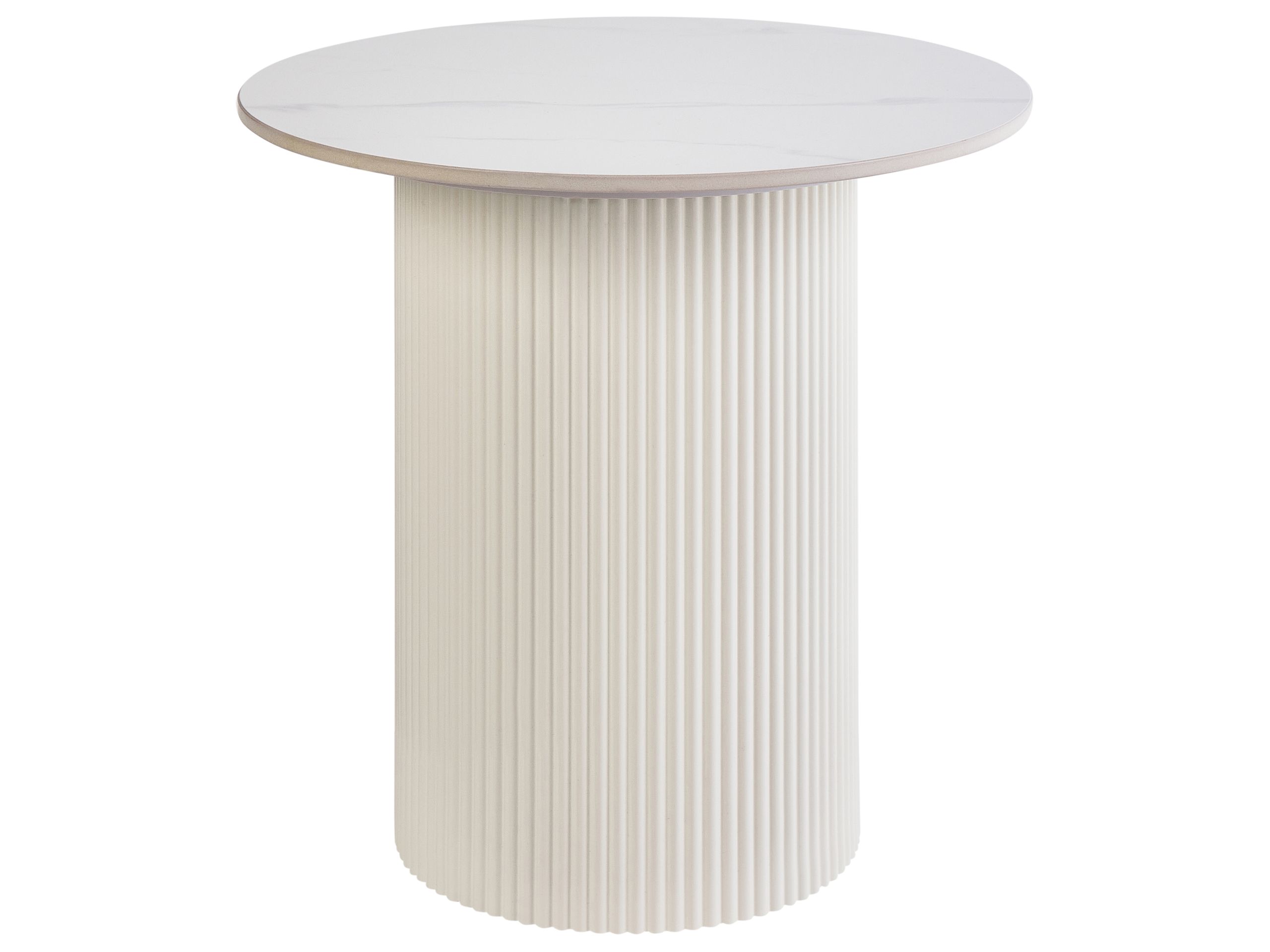 Ceramic Side Table Light Beige LEONA