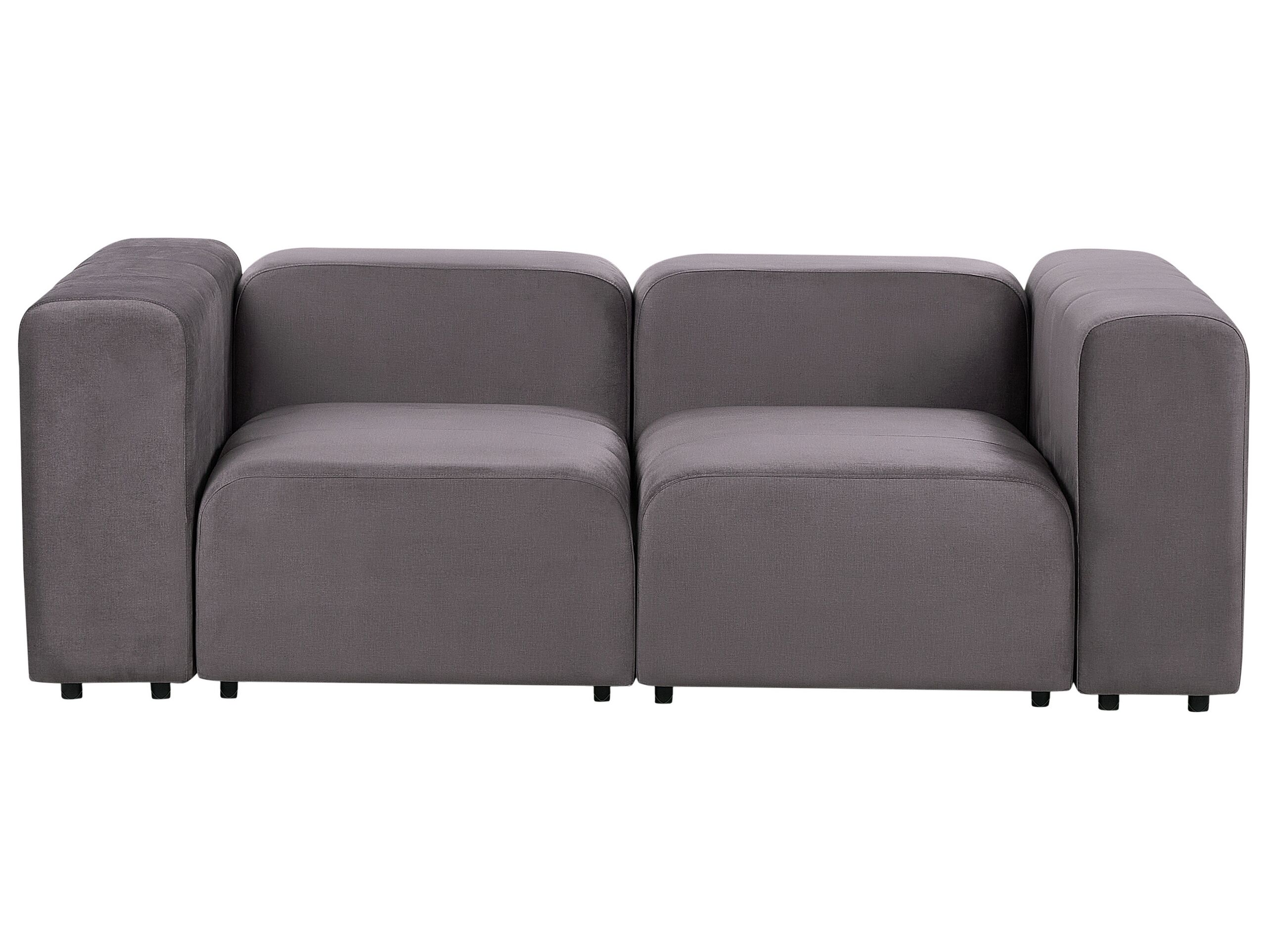 2 Seater Modular Velvet Sofa Dark Grey FALSTERBO