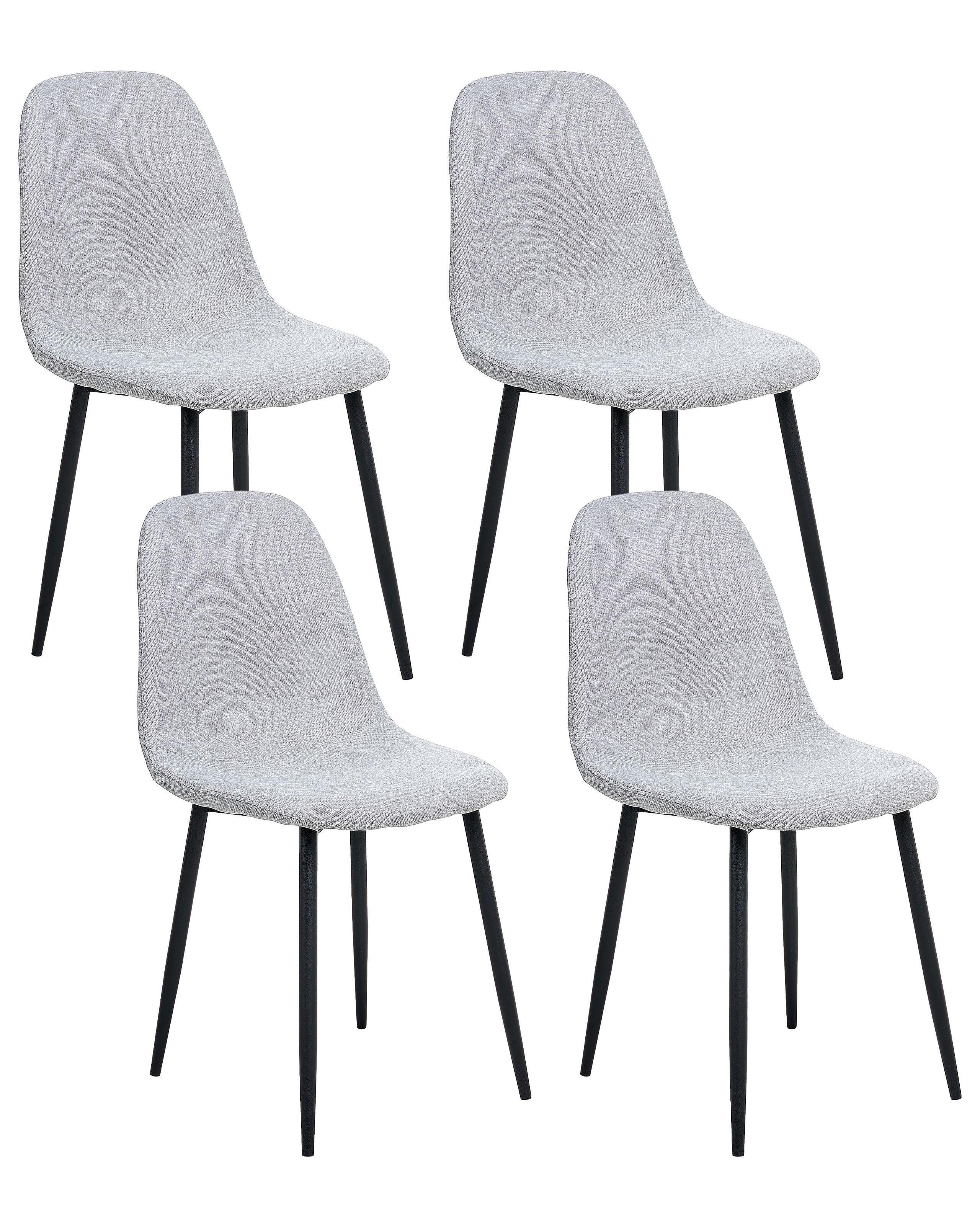 DORLEIGH Fabric Dining Chairs - Set of 4 - Grey