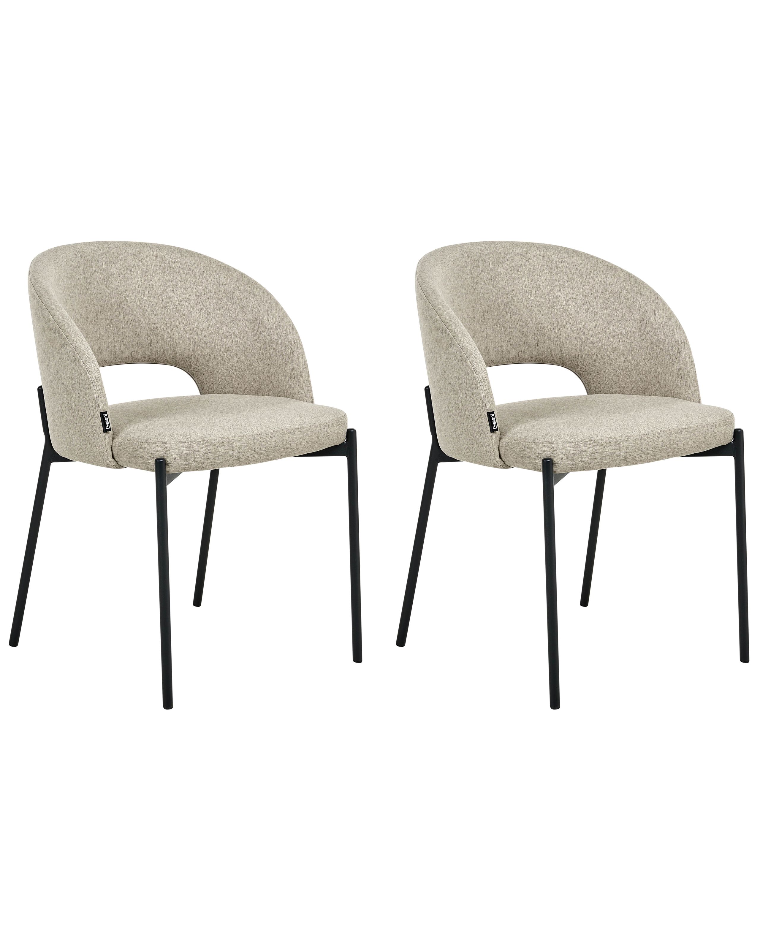 FALLBRIDGE Fabric Dining Chairs - Set of 2 - Sand Beige