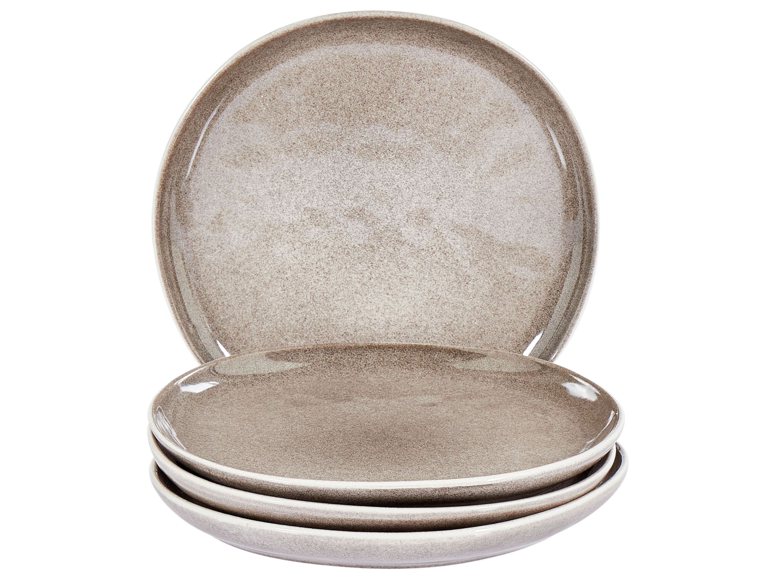 Set of 4 Side Plates COSTMARY Stoneware Grey