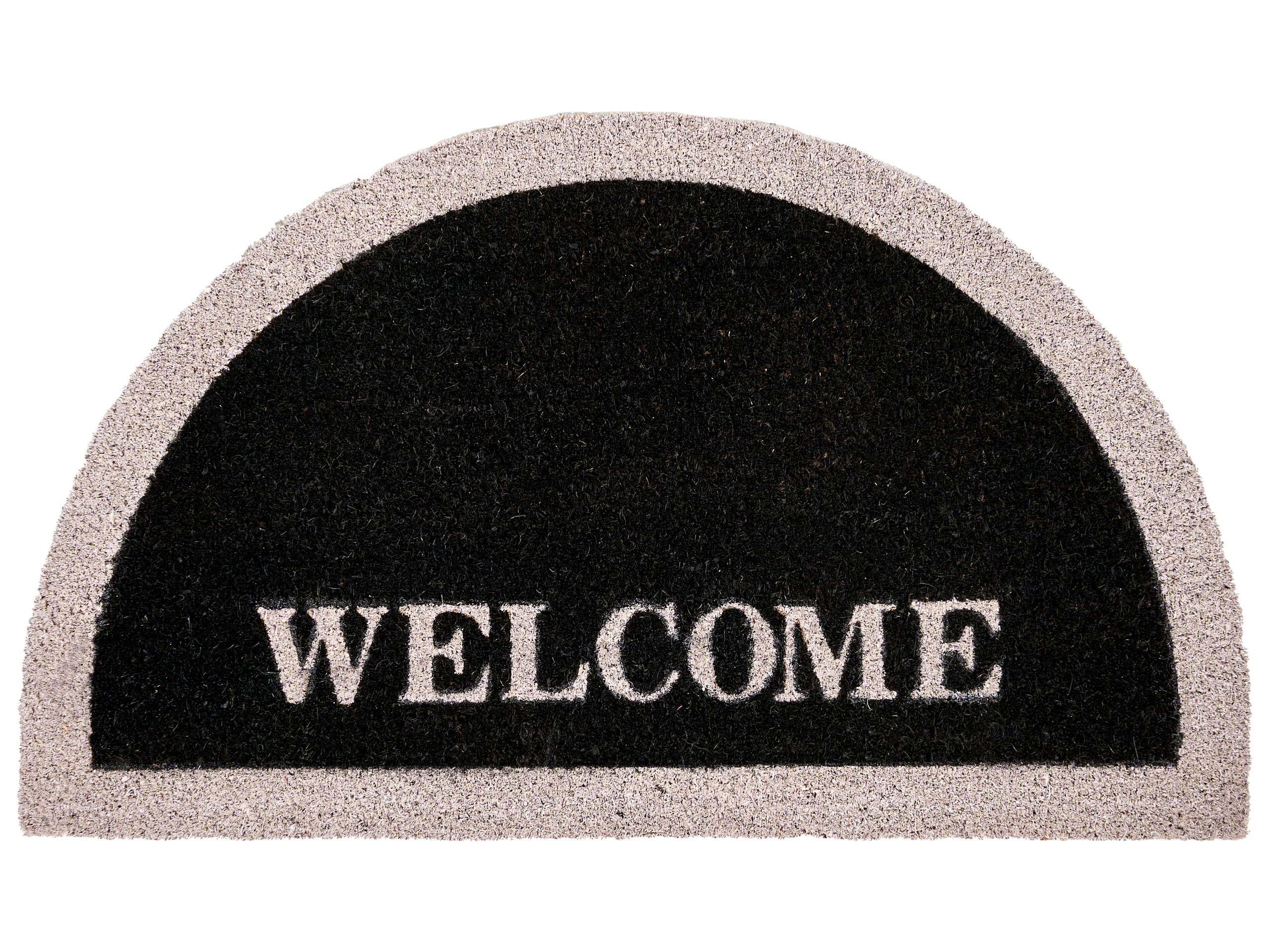 PEMBERLEIGH Text Coir Doormat - Black