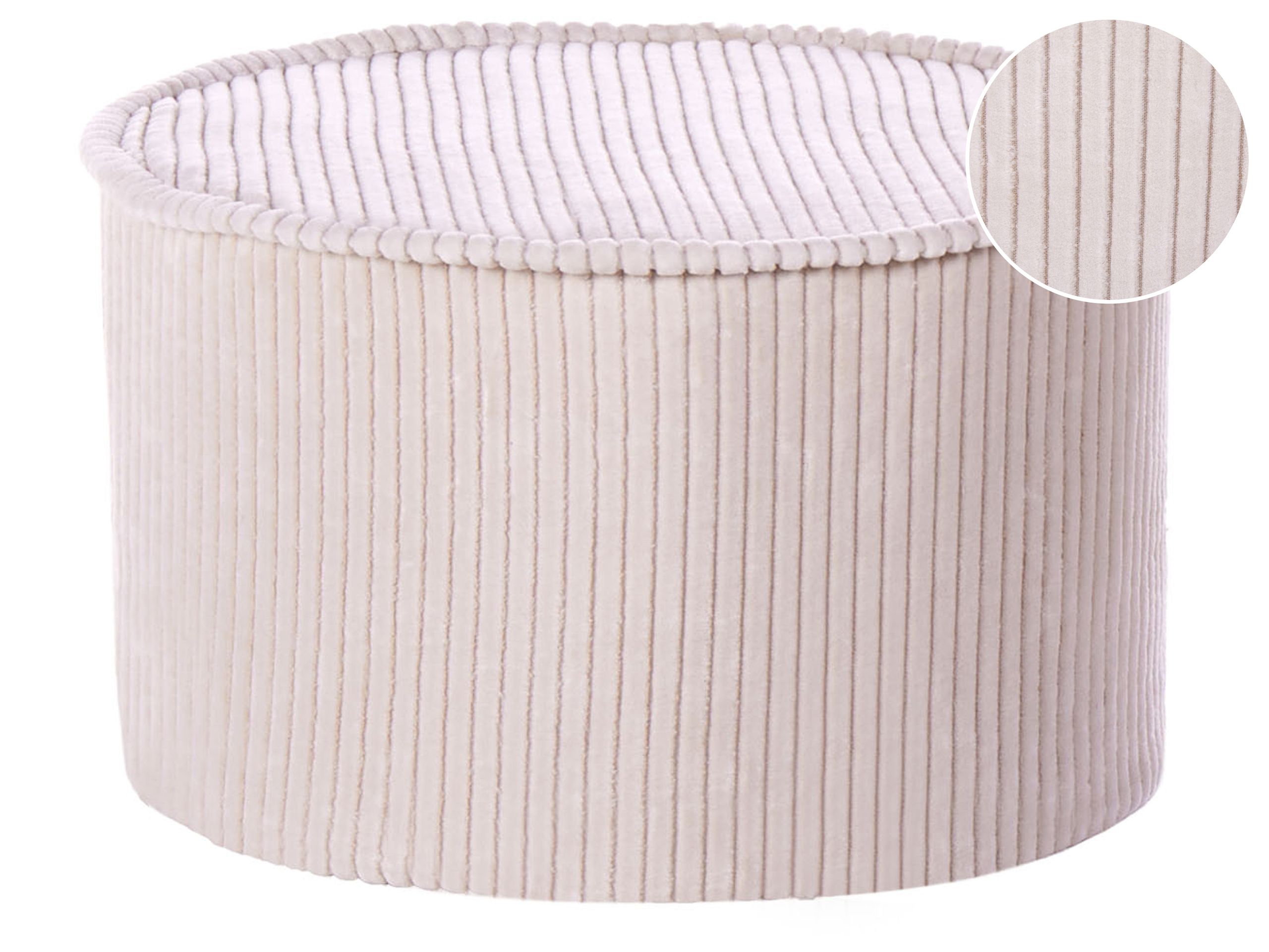 Velvet Pouffe 40 x 25 cm Light Beige ZIKRIA