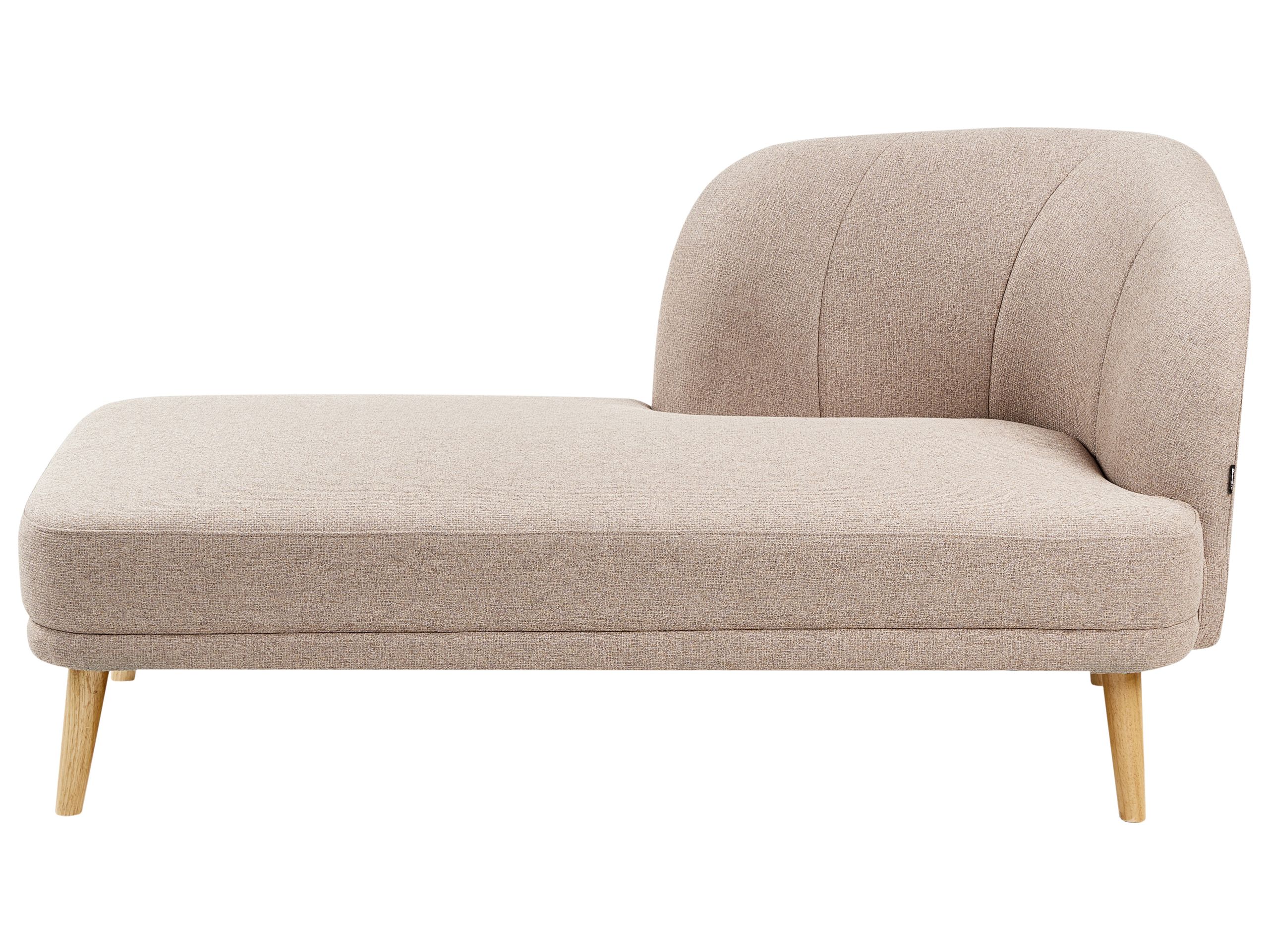 Right Hand Fabric Chaise Lounge Light Brown TANLAY
