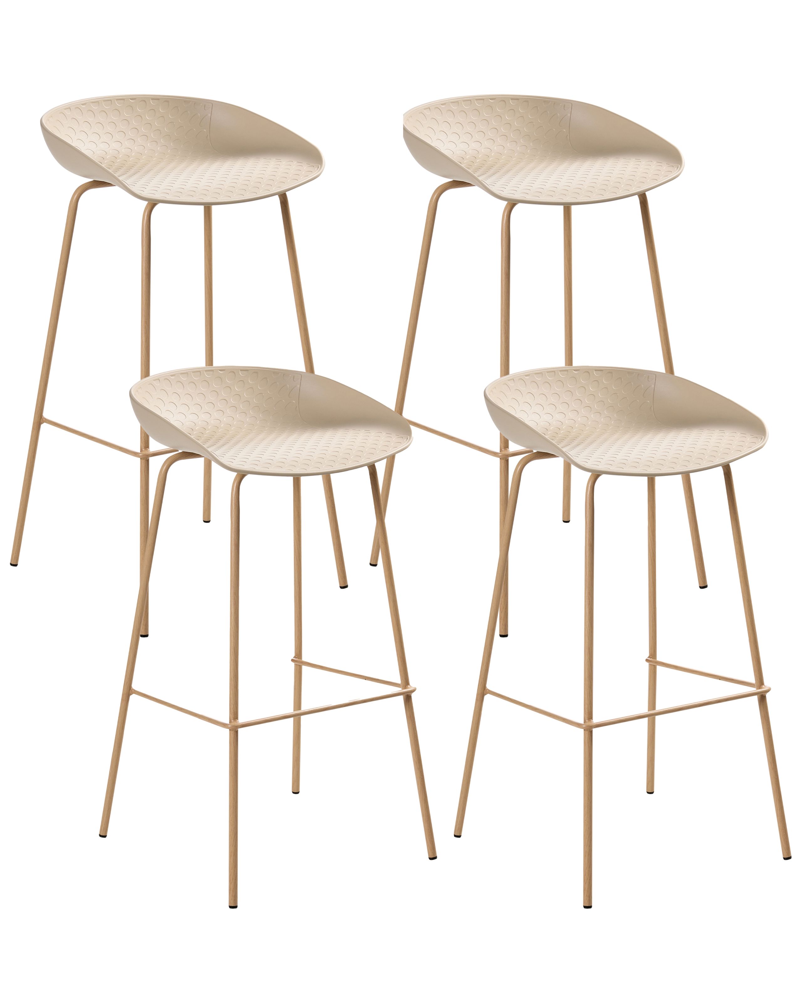 DRAYCOTTWELL Plastic Set of 4 Bar Chairs - Beige