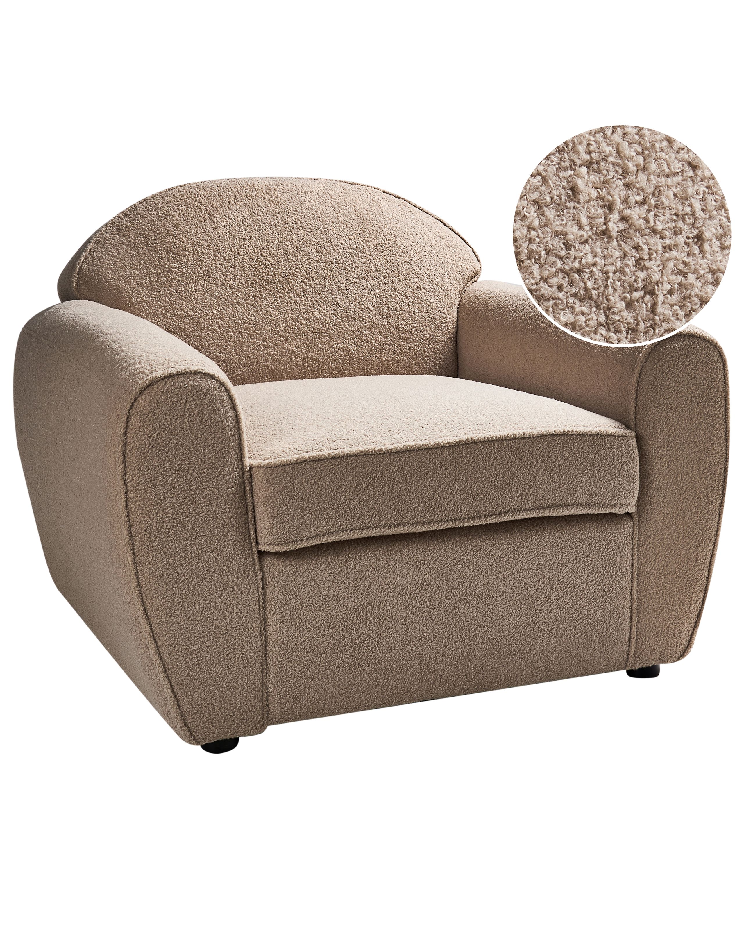 Armchair ELLEDE Boucle Light Brown
