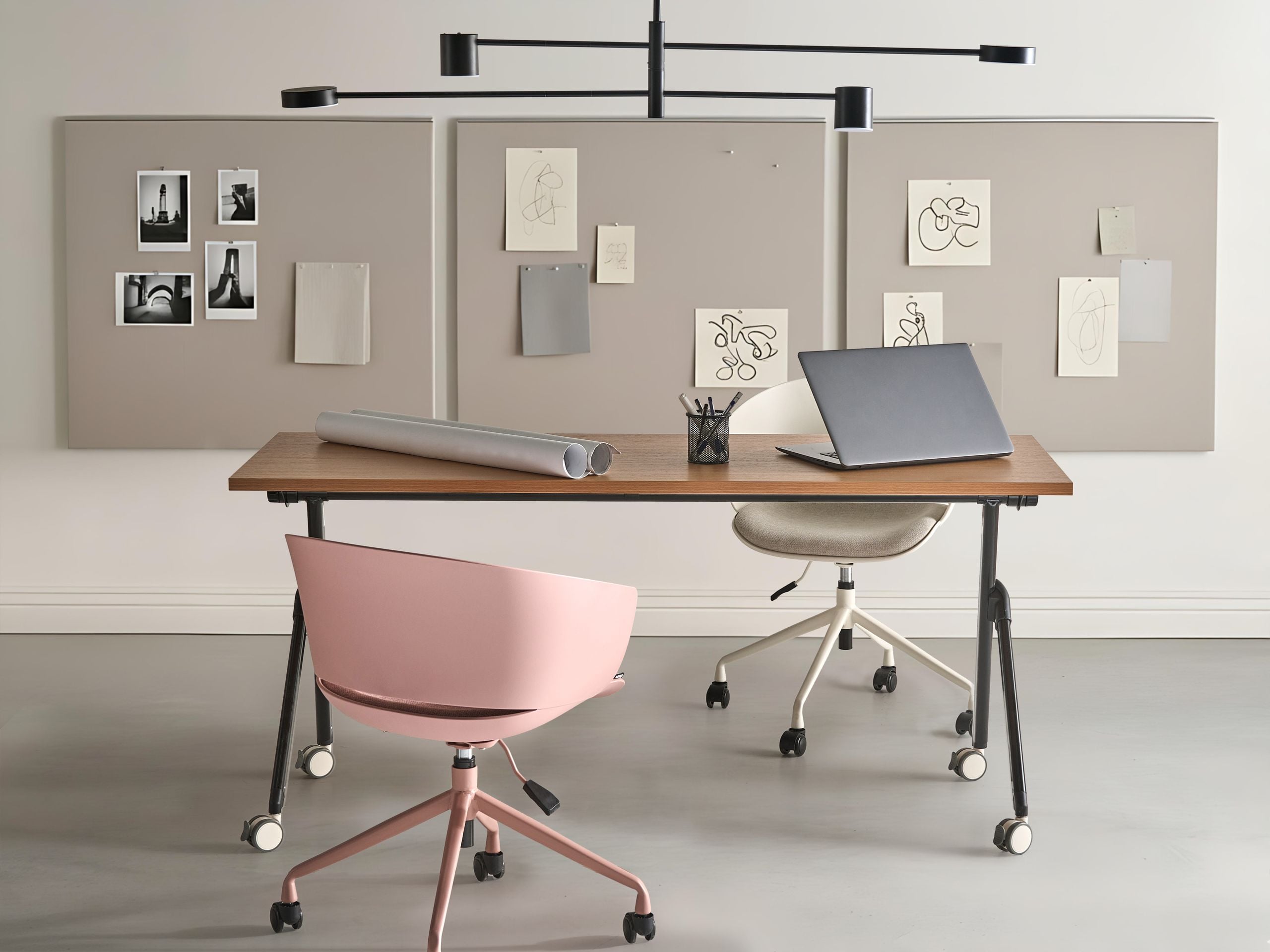 FEXUFA Foldable Office Desk - Brown and Black, 160cm