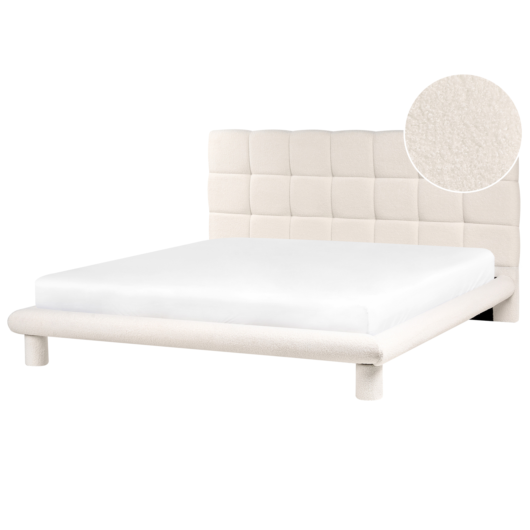 ALURE Super Kingsize Boucle Fabric Bedframe - Off-White
