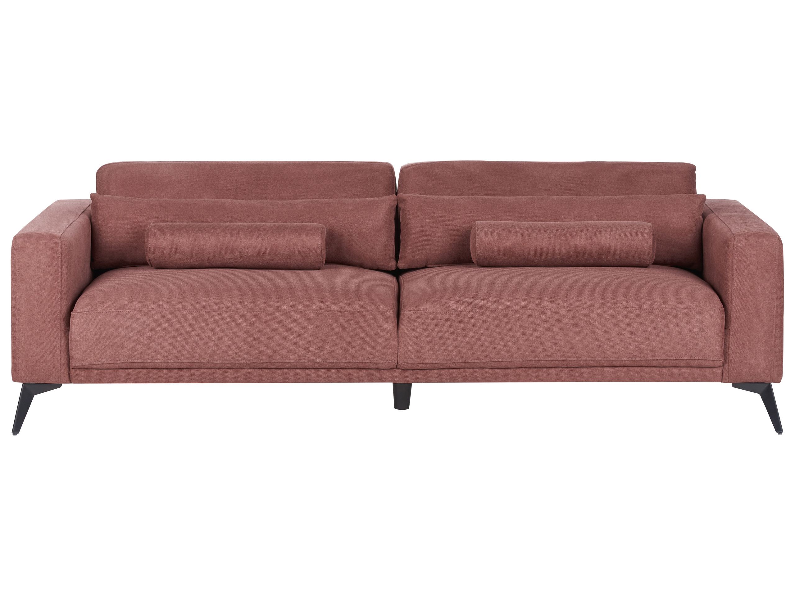 3 Seater Fabric Sofa Burgundy ANGE