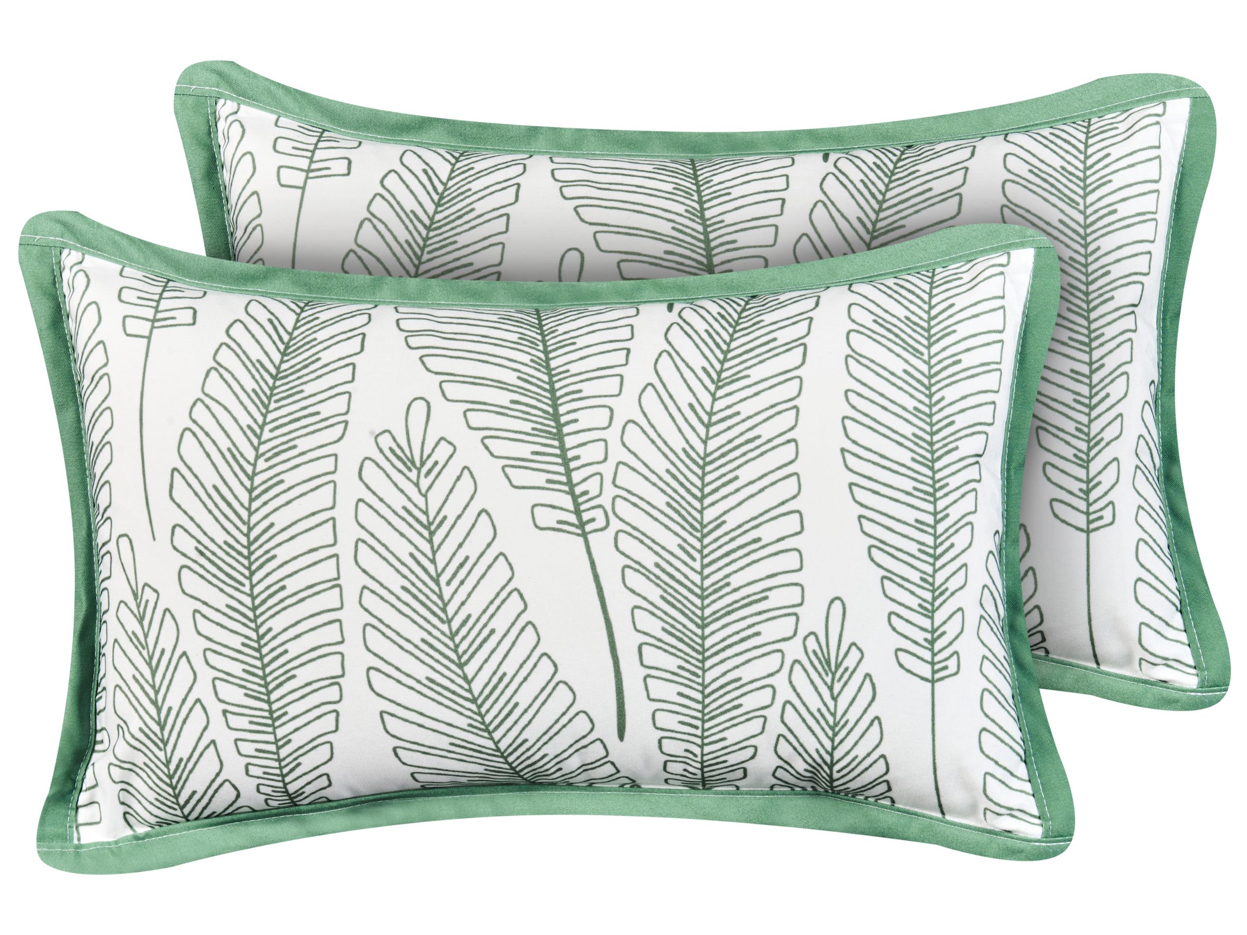 MWADOE Set of 2 Outdoor Cushions Plant Pattern 30 x 50 cm Green
