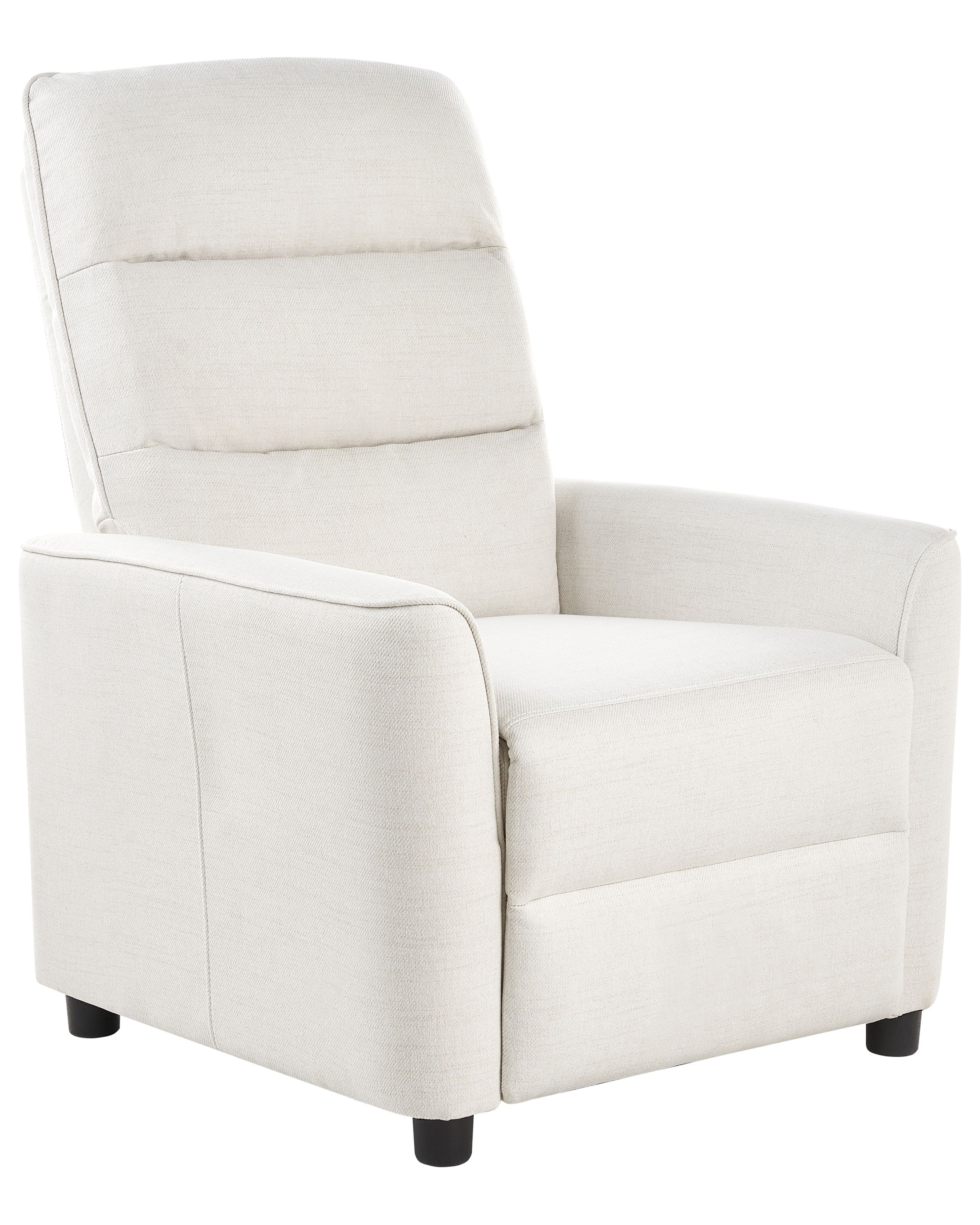 Recliner Chair SANDE Fabric Off-White