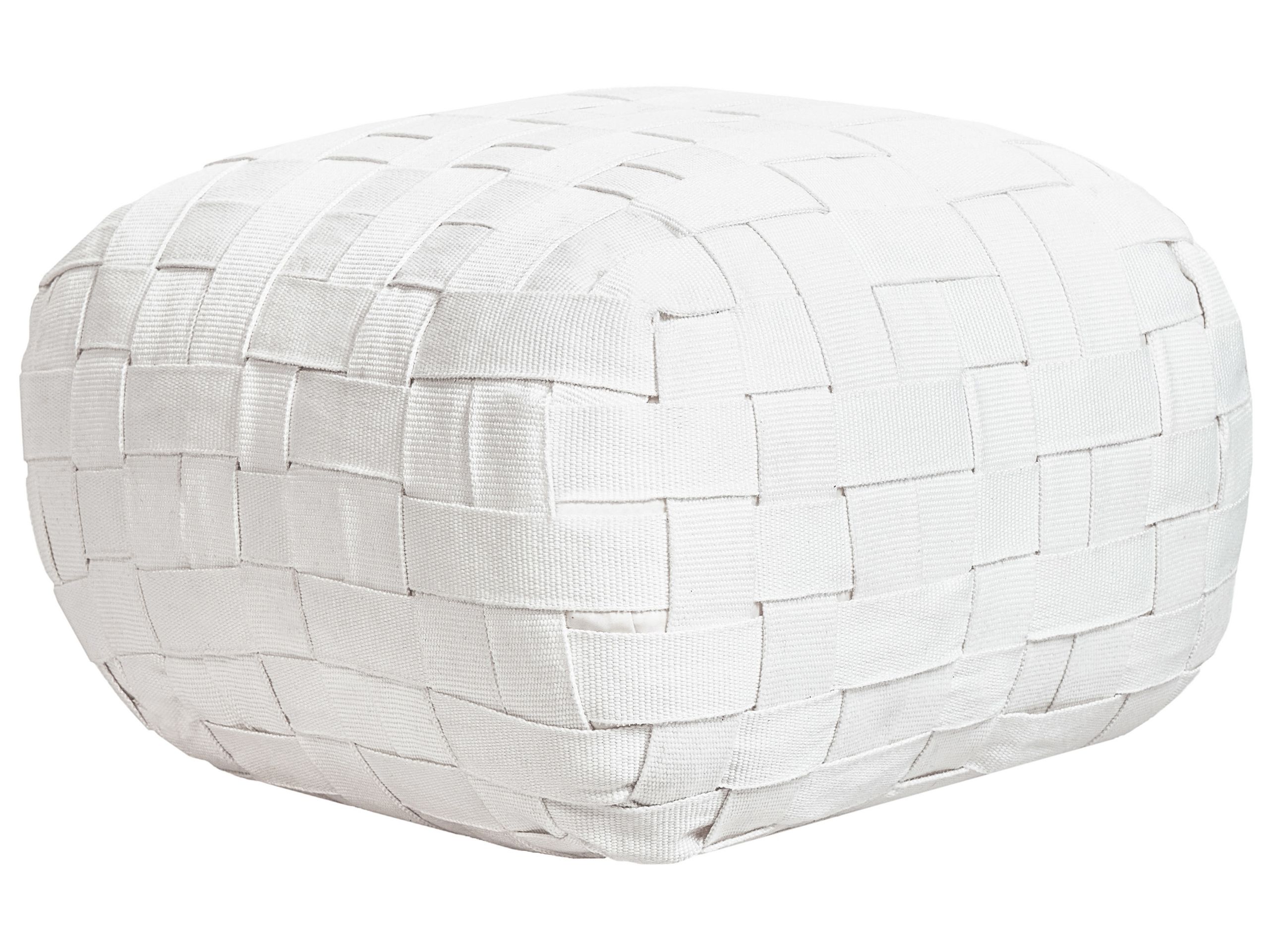 Outdoor Woven Pouffe Off-White BODLA