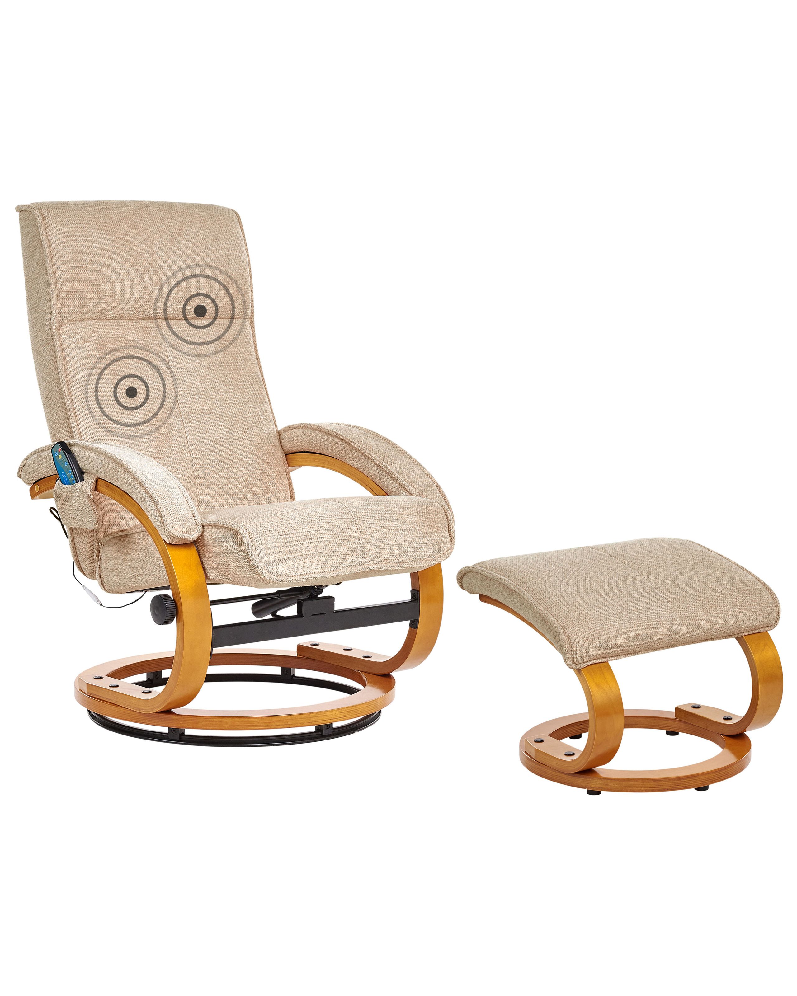 Massage Chair HERO with Footstool Fabric Beige