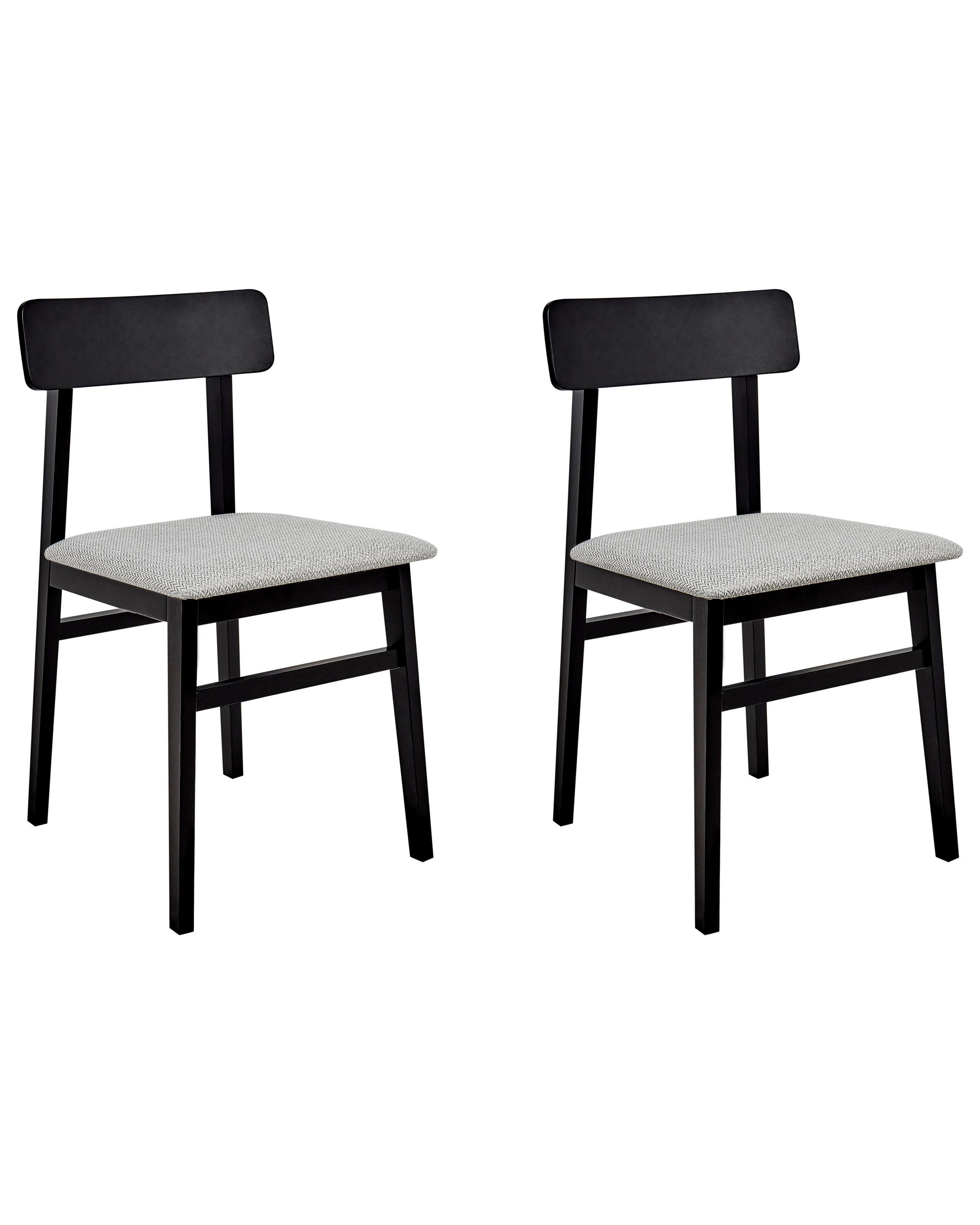 Set of 2 Dining Chairs STACY Wood Light Grey