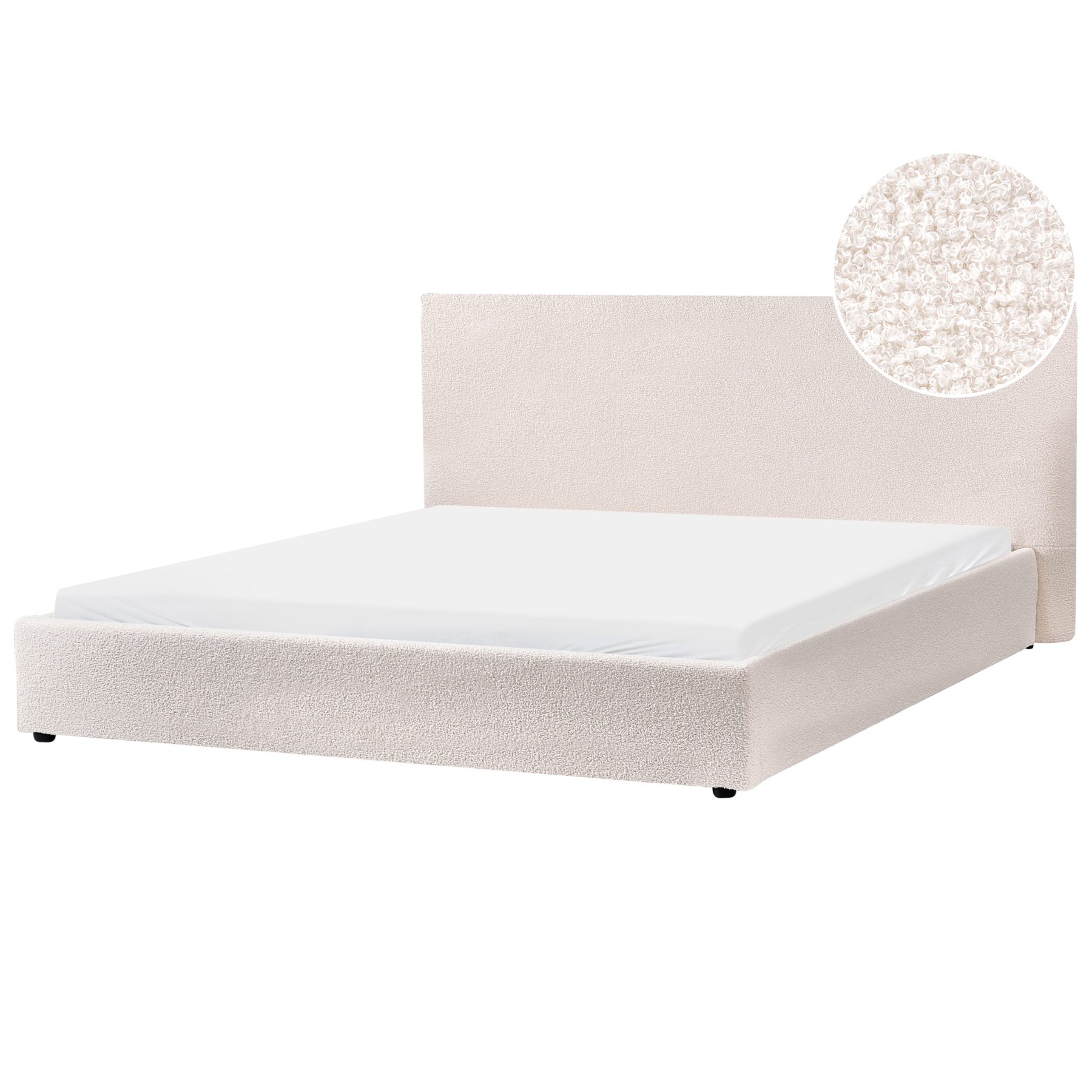 LEVISH Super Kingsize Boucle Fabric Waterbed - Off-White
