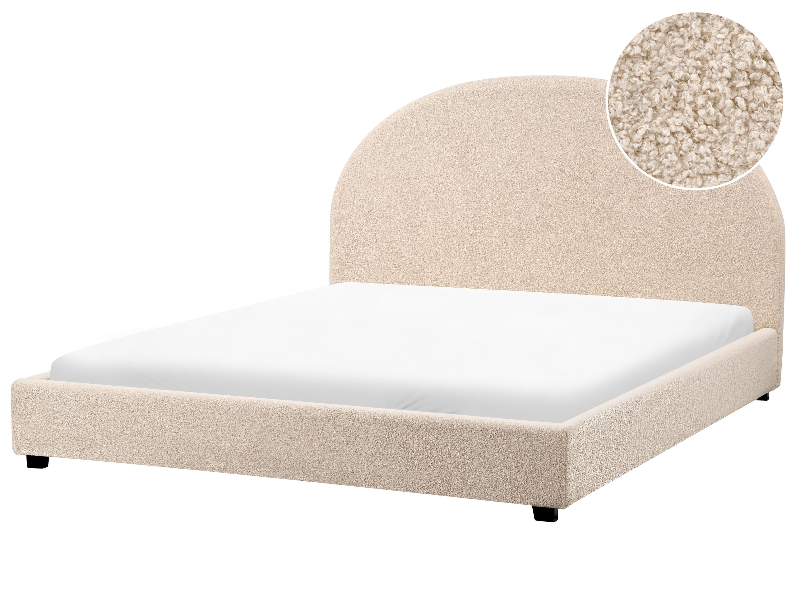EAUCLUSV Waterbed Boucle 160 x 200 cm (EU King Size) Beige