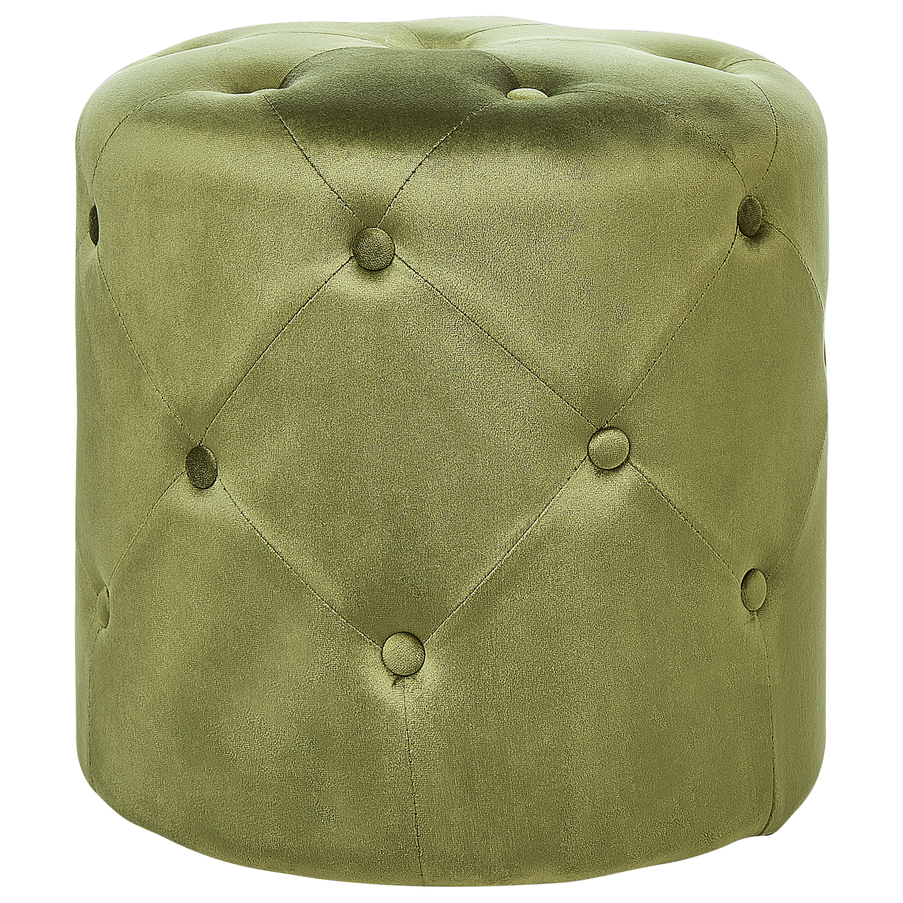 COROLENA Velvet Ottoman Pouffe - Olive Green