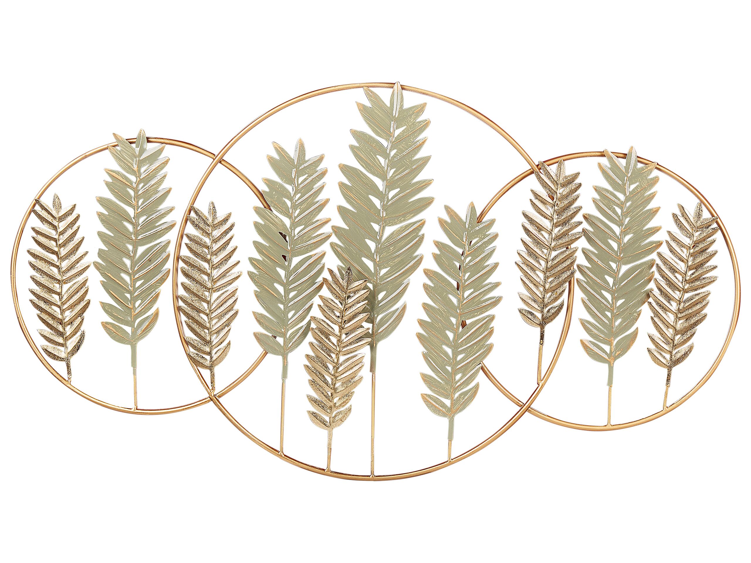 Wall Decor Leaf COPERNICIUM Metal Gold 50 cm