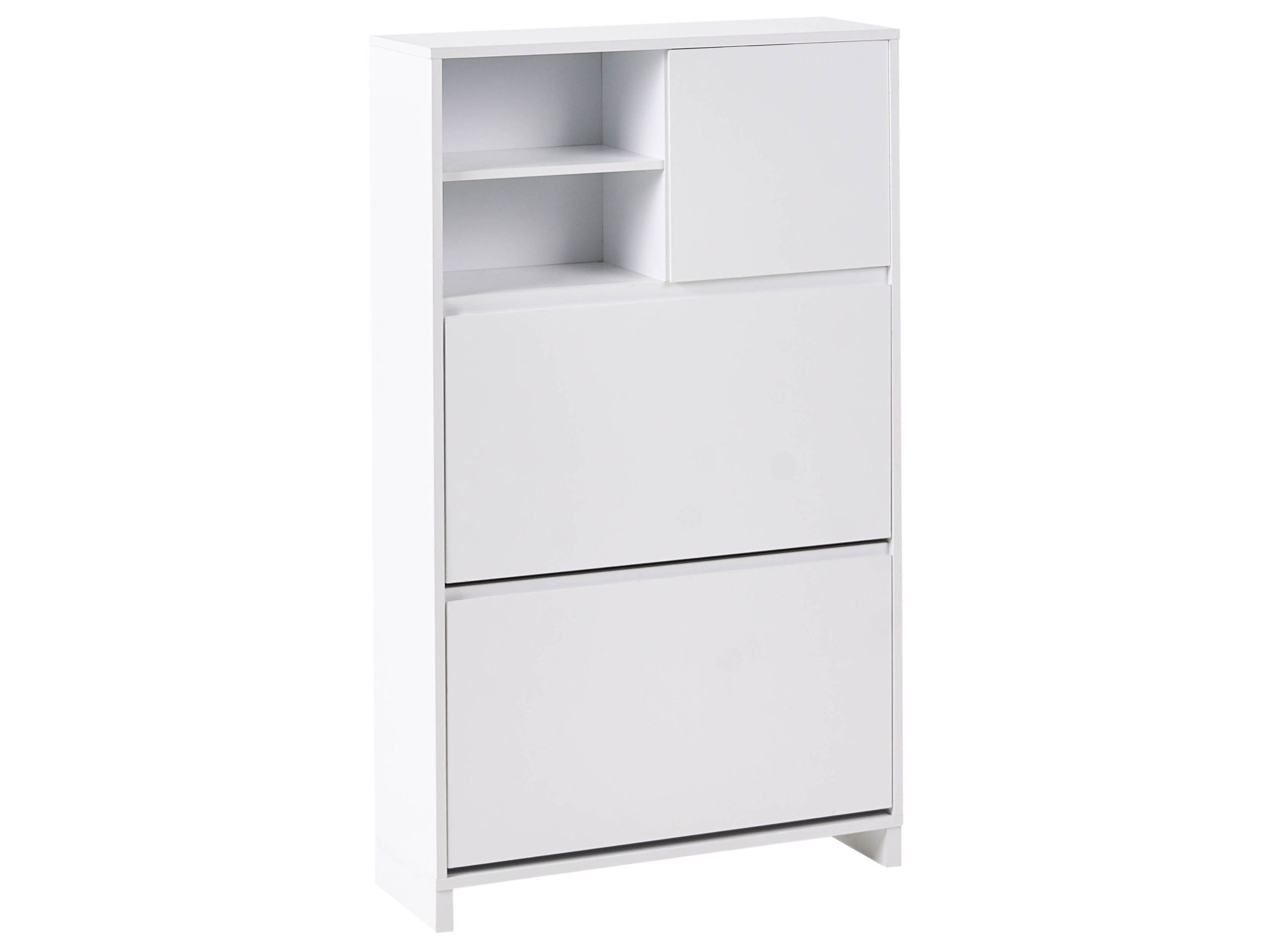 MESA 2 Flip Doors Large-sized Shoe Cabinet - White