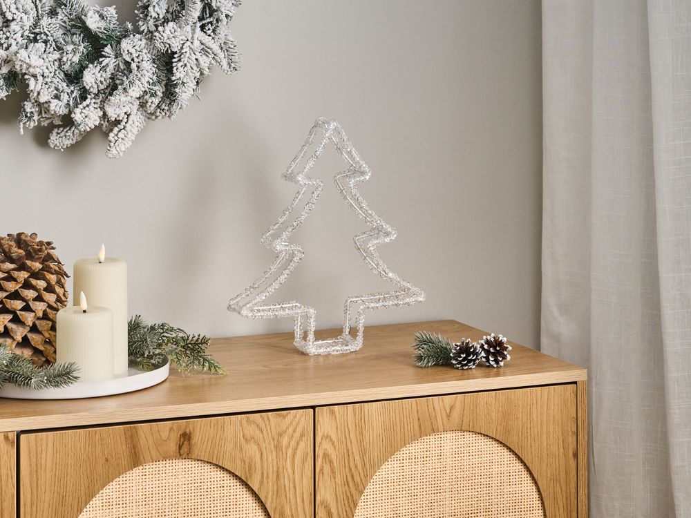 OLBOANA Lighting LED Acrylic Garden Christmas Tree Decoration - White