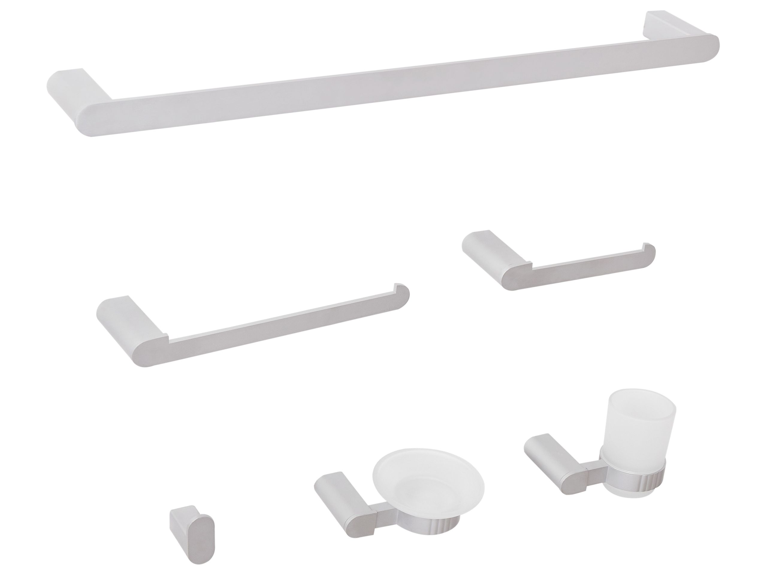 WISBOROUGH 6-Piece Bathroom Hardware Set - Silver