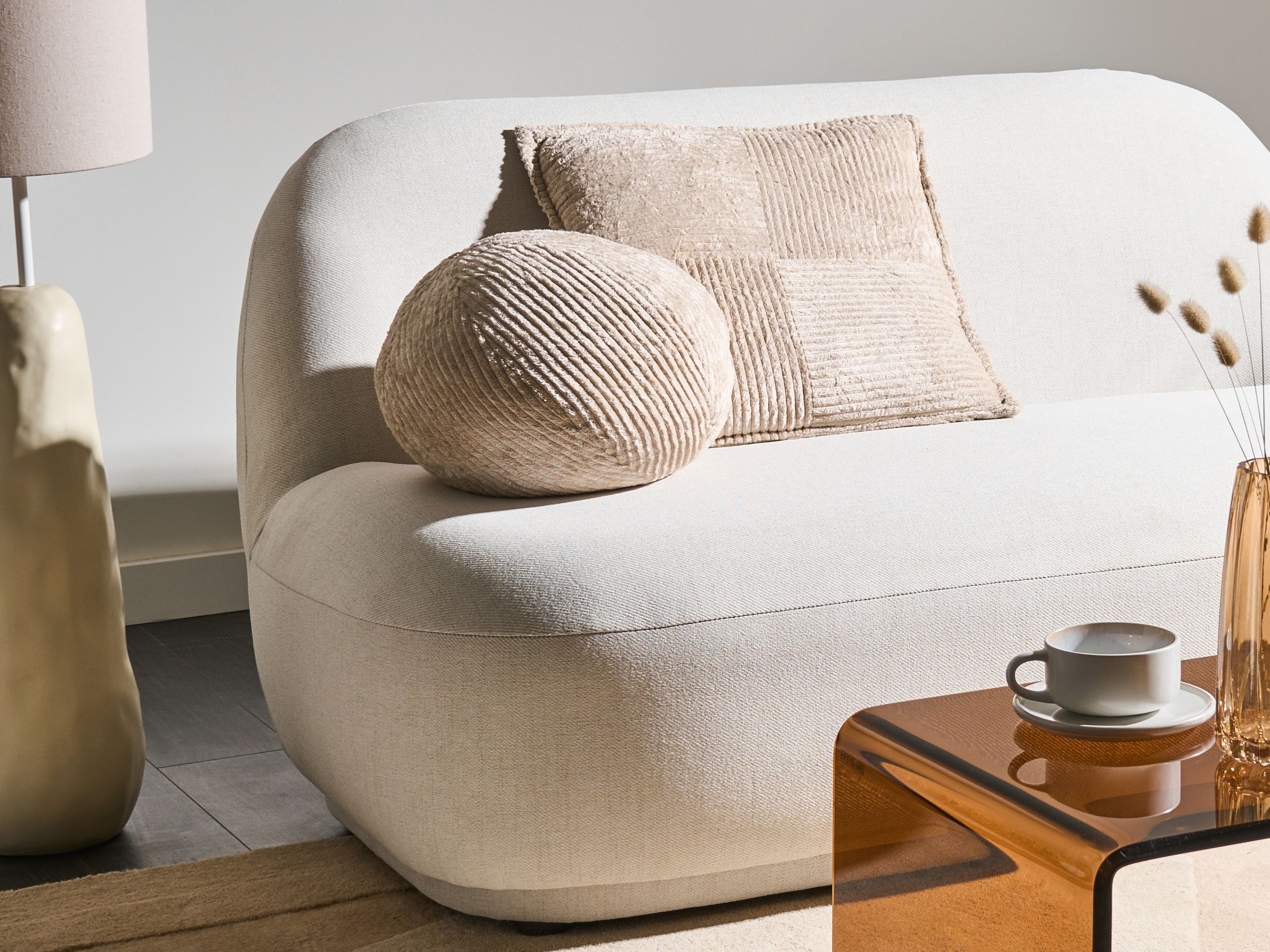 PAFARO Corduroy Decorative Cushions Set of 2 - White