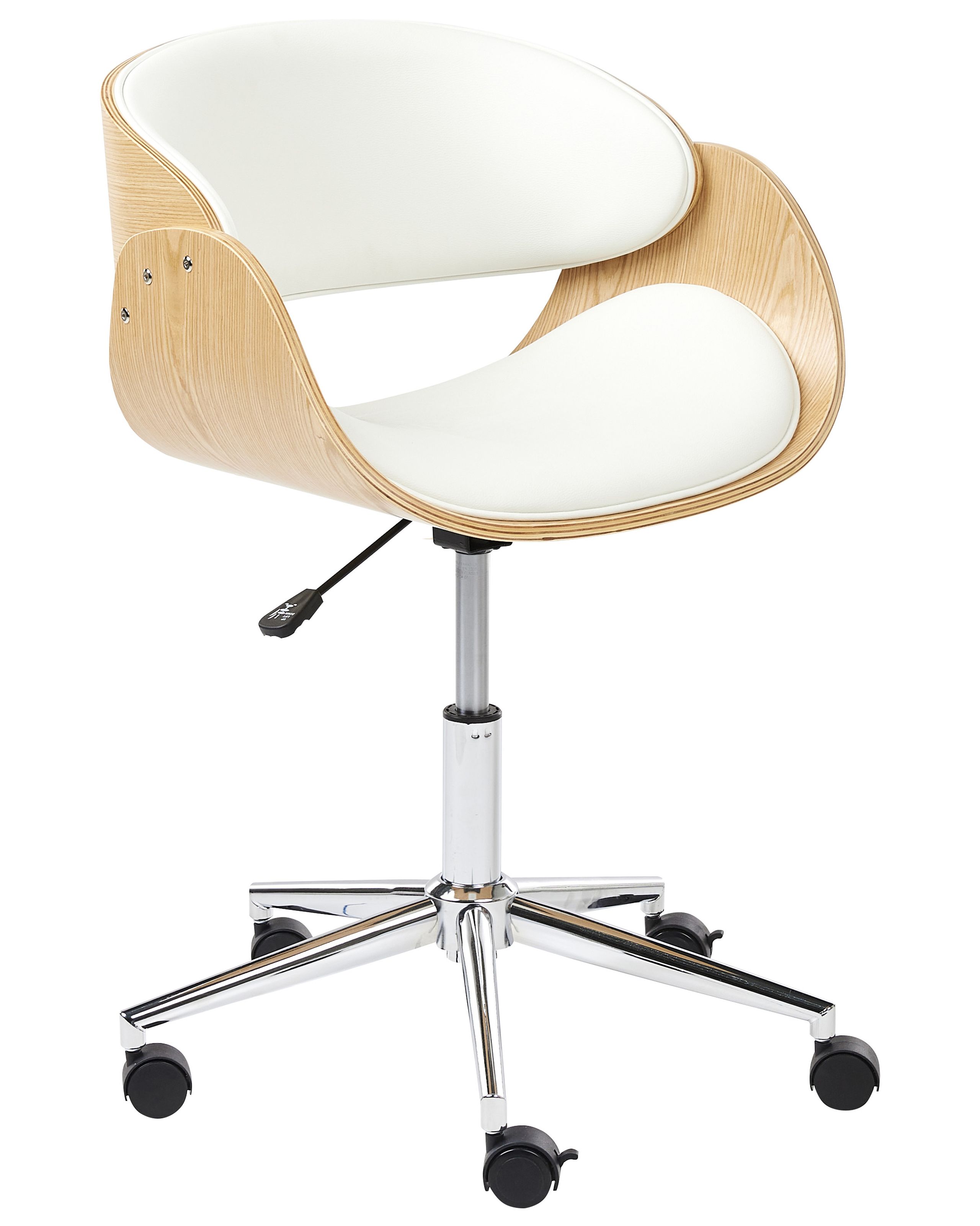 Faux Leather Office Chair Light Wood and White PALATKA