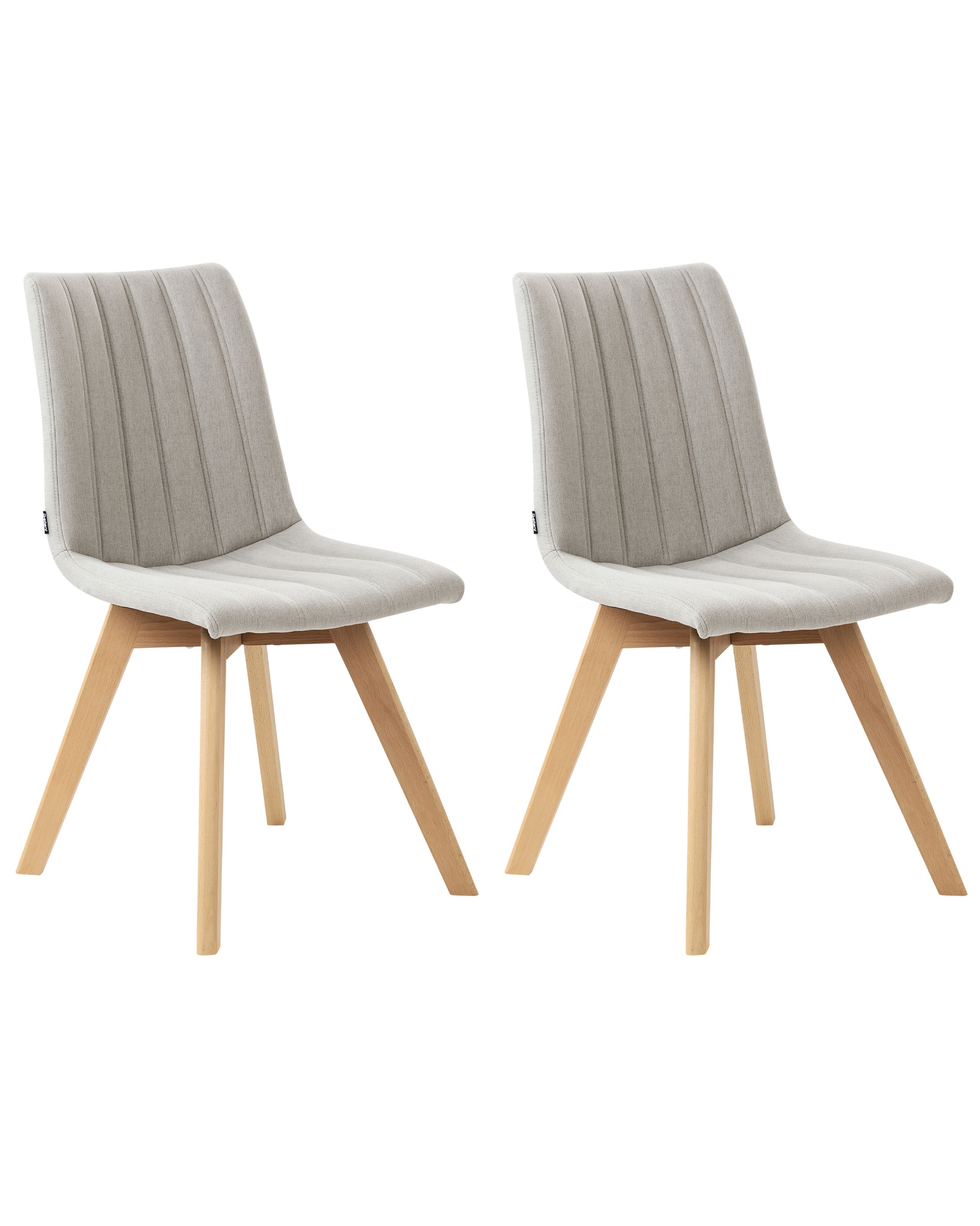 Set of 2 Dining Chairs CALGARY Light Grey