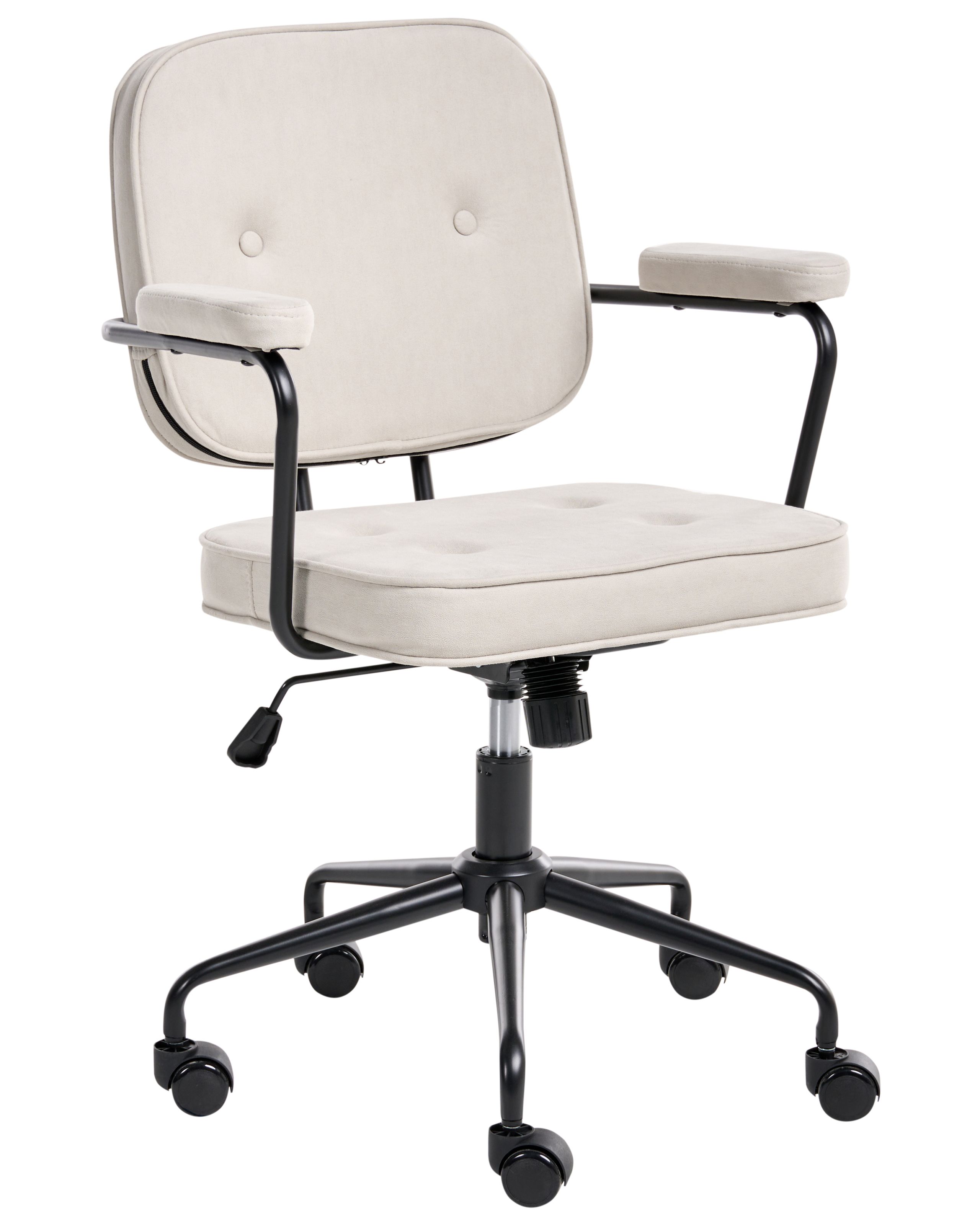 KELDMERE Velvet Office Desk Chair - Beige